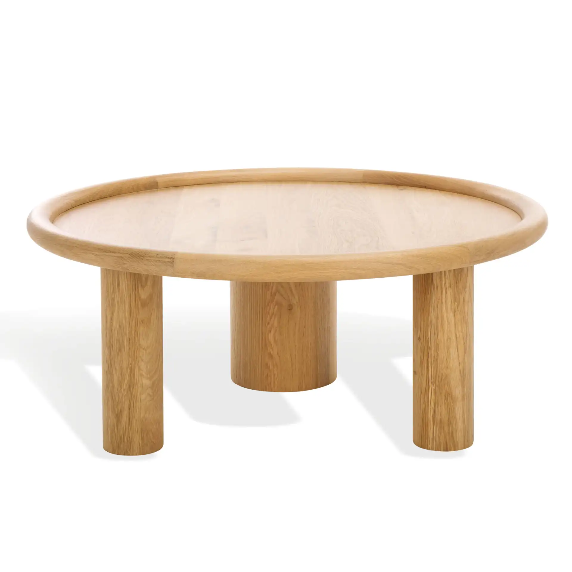 Madelynn Round Wood Coffee Table in Natural, detail view