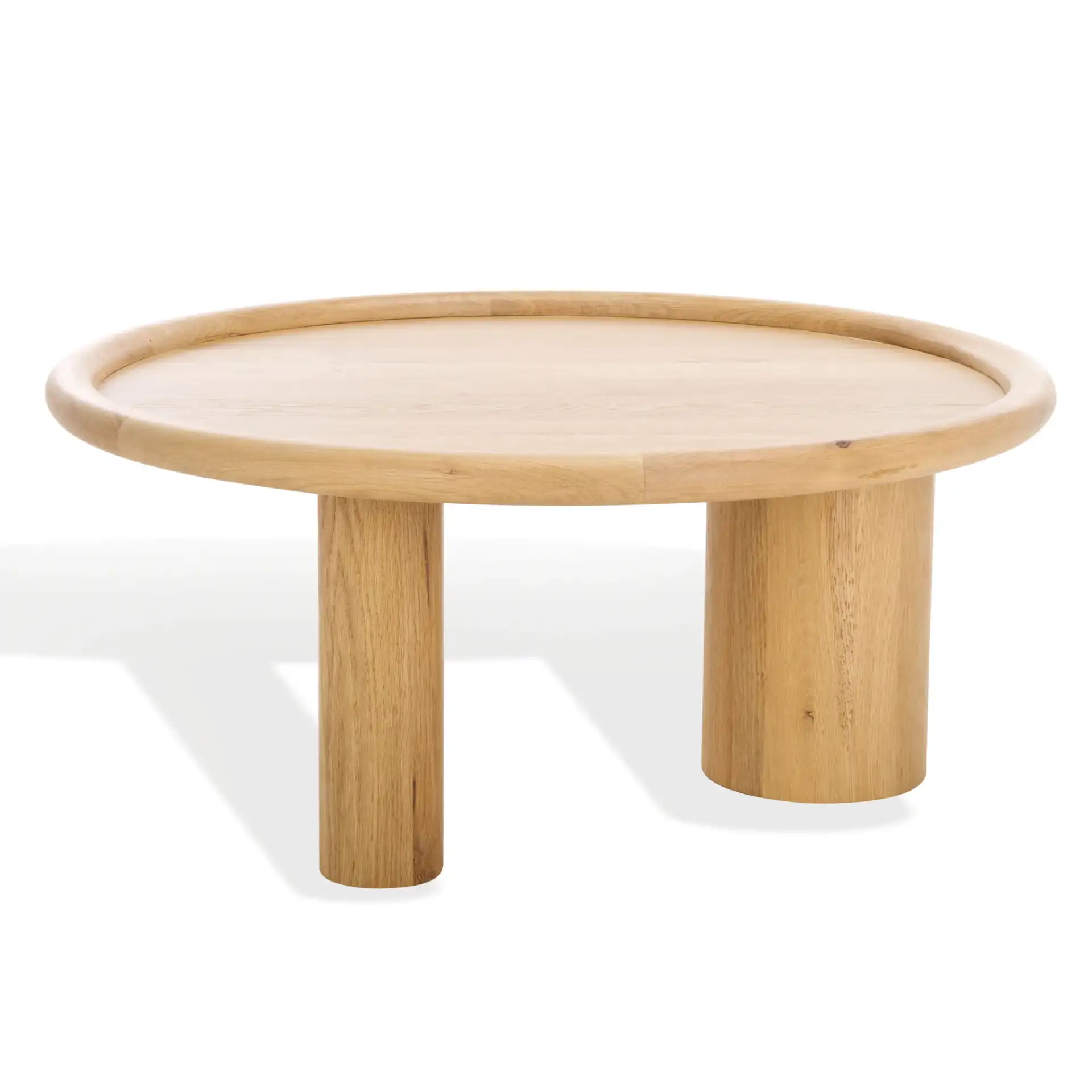 Madelynn Round Wood Coffee Table in Natural, detail view