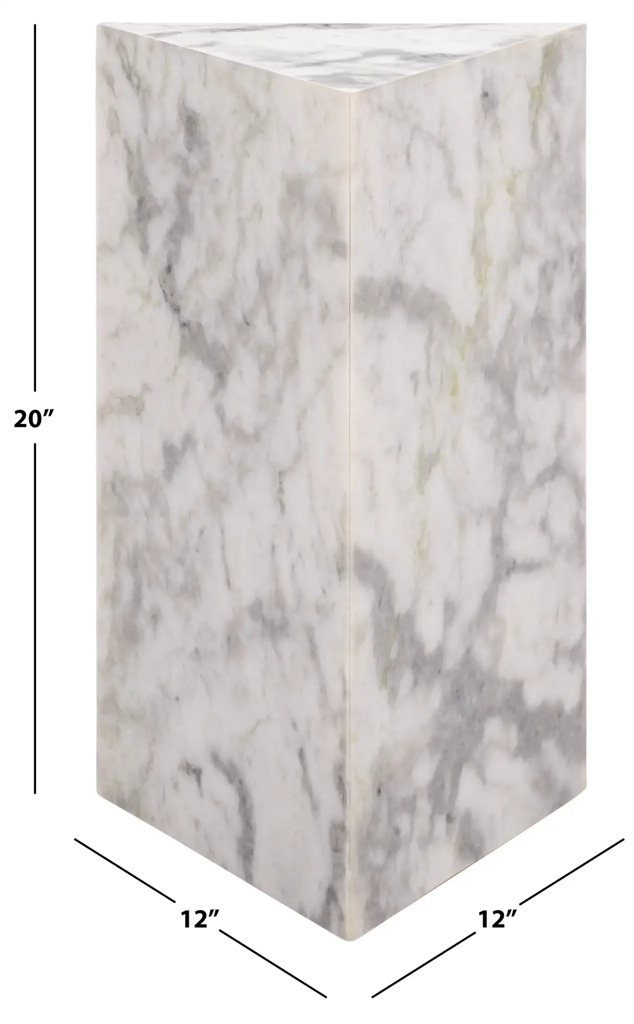 Leahbryanna Triangle Drink Table in White, detail view
