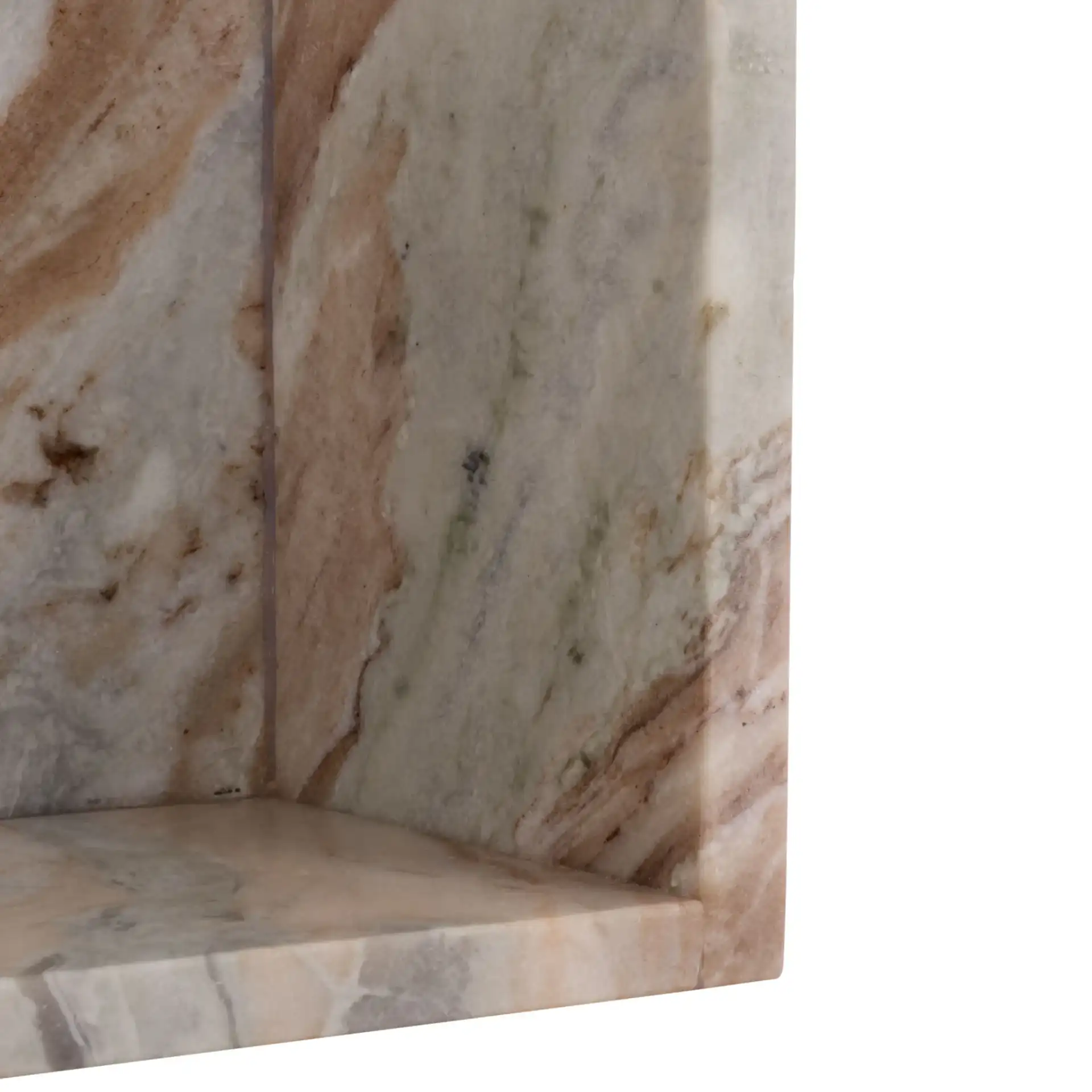 Tobilyn Marble Console Table in White / Brown, detail view