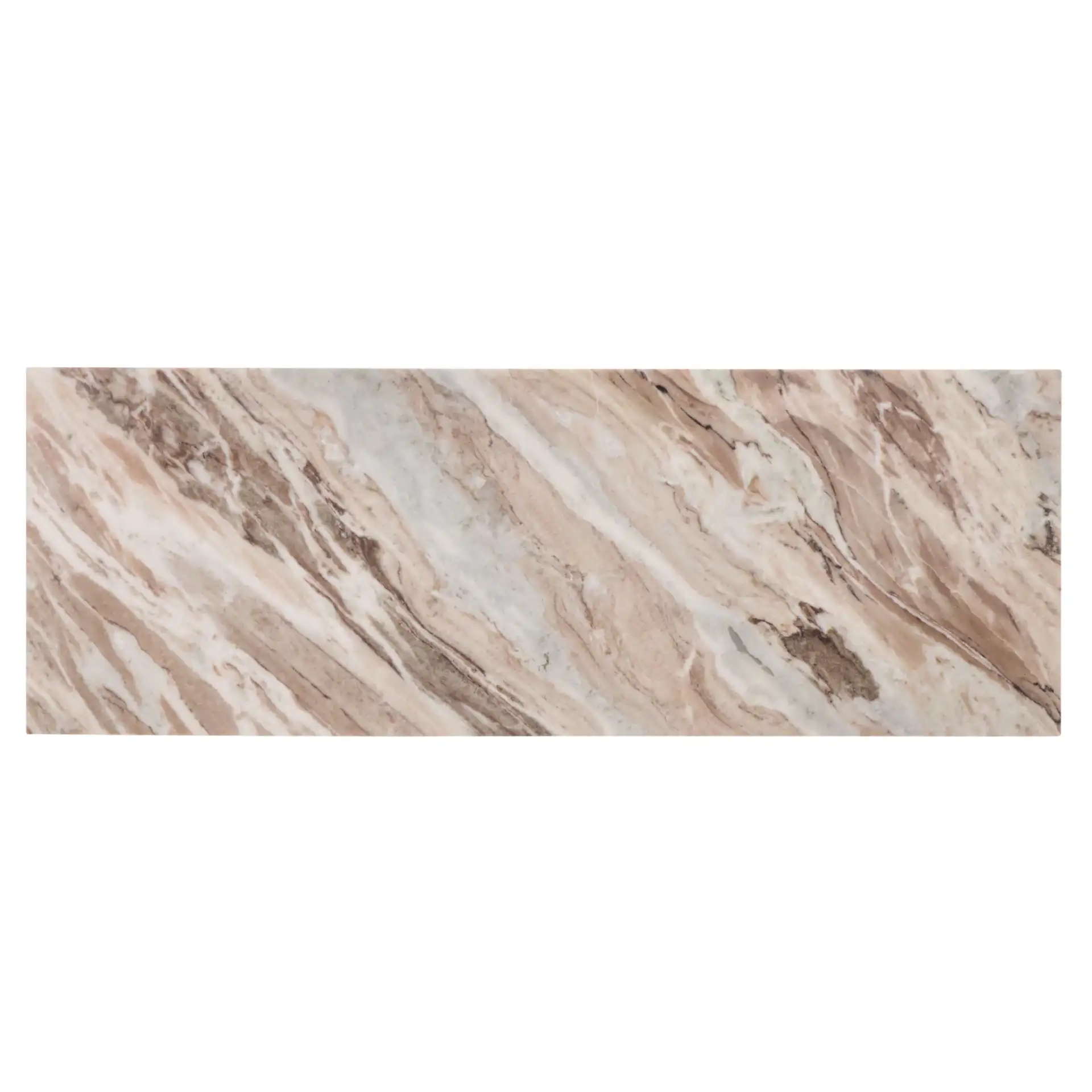 Tobilyn Marble Console Table in White / Brown, detail view
