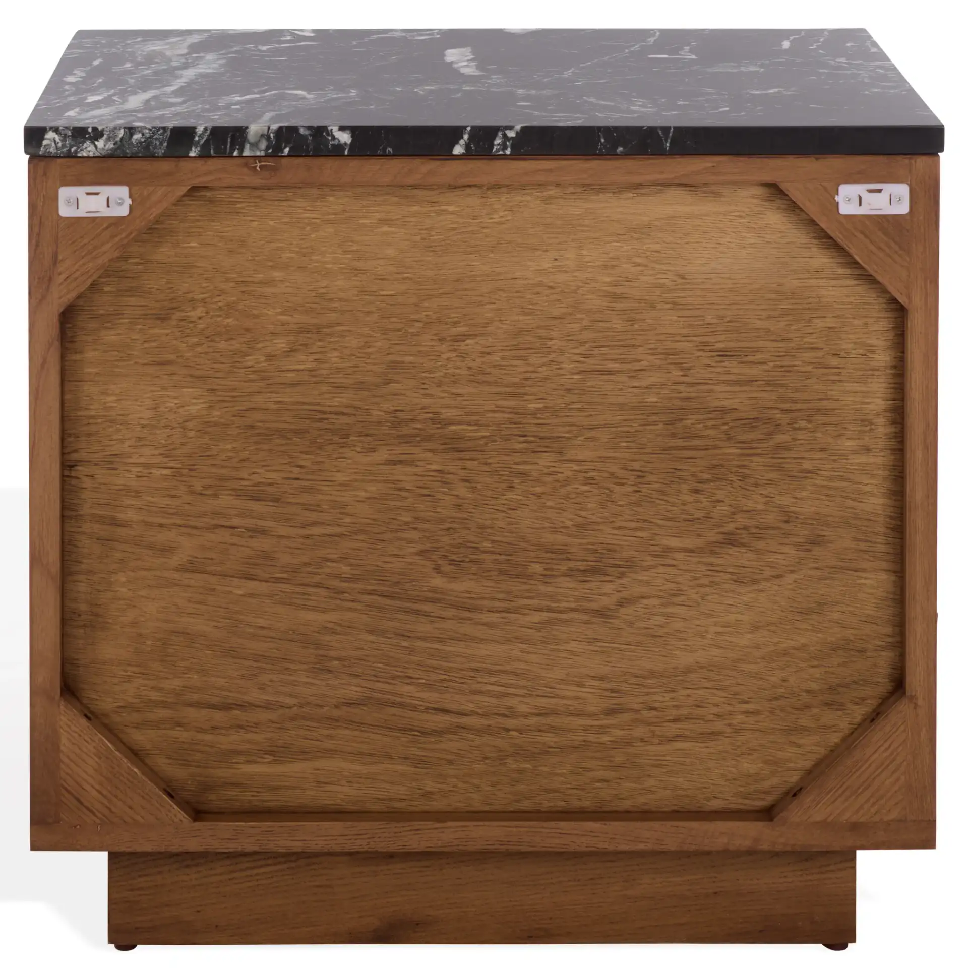 Lilybelle Marble Top Nightstand in Walnut / Black, detail view