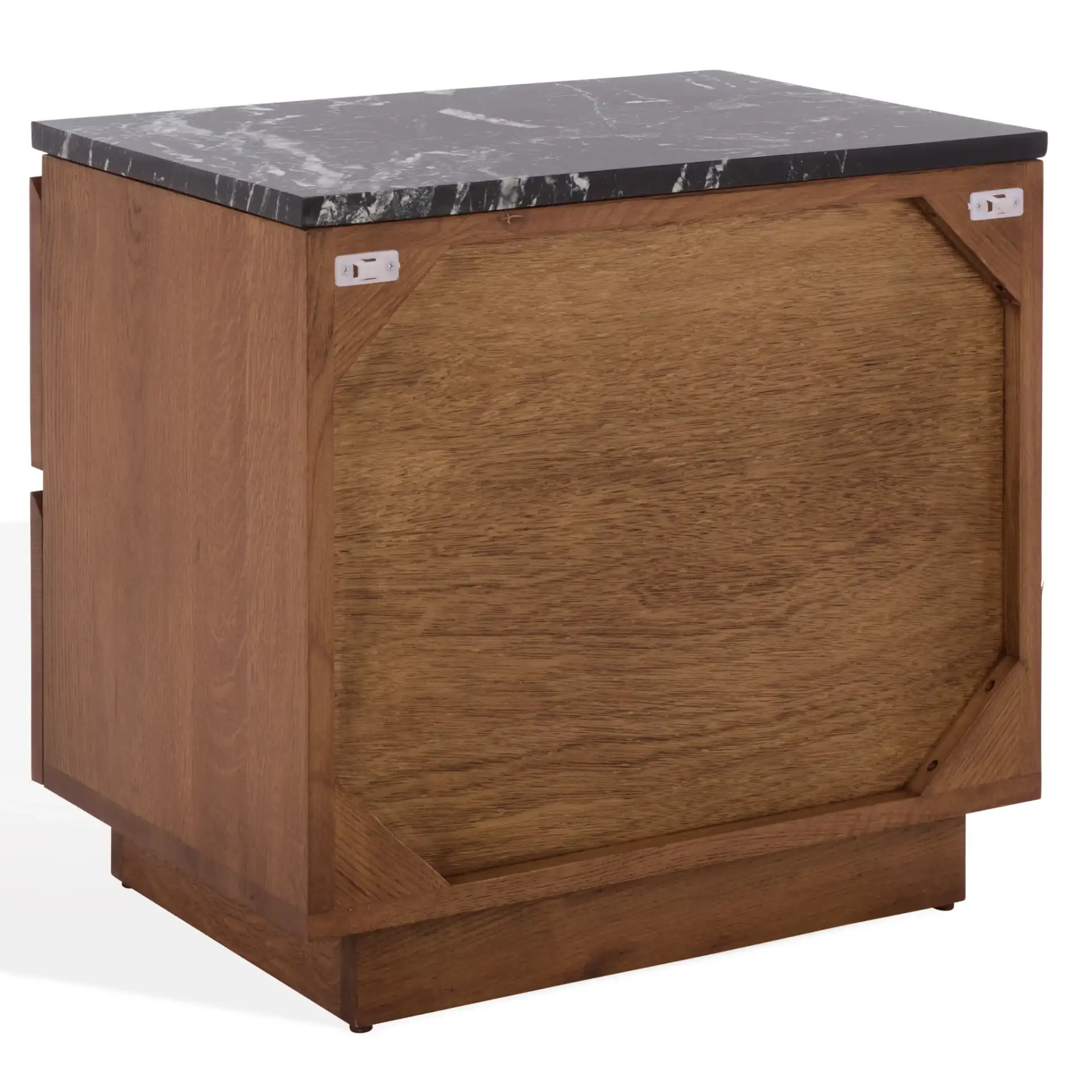 Lilybelle Marble Top Nightstand in Walnut / Black, detail view