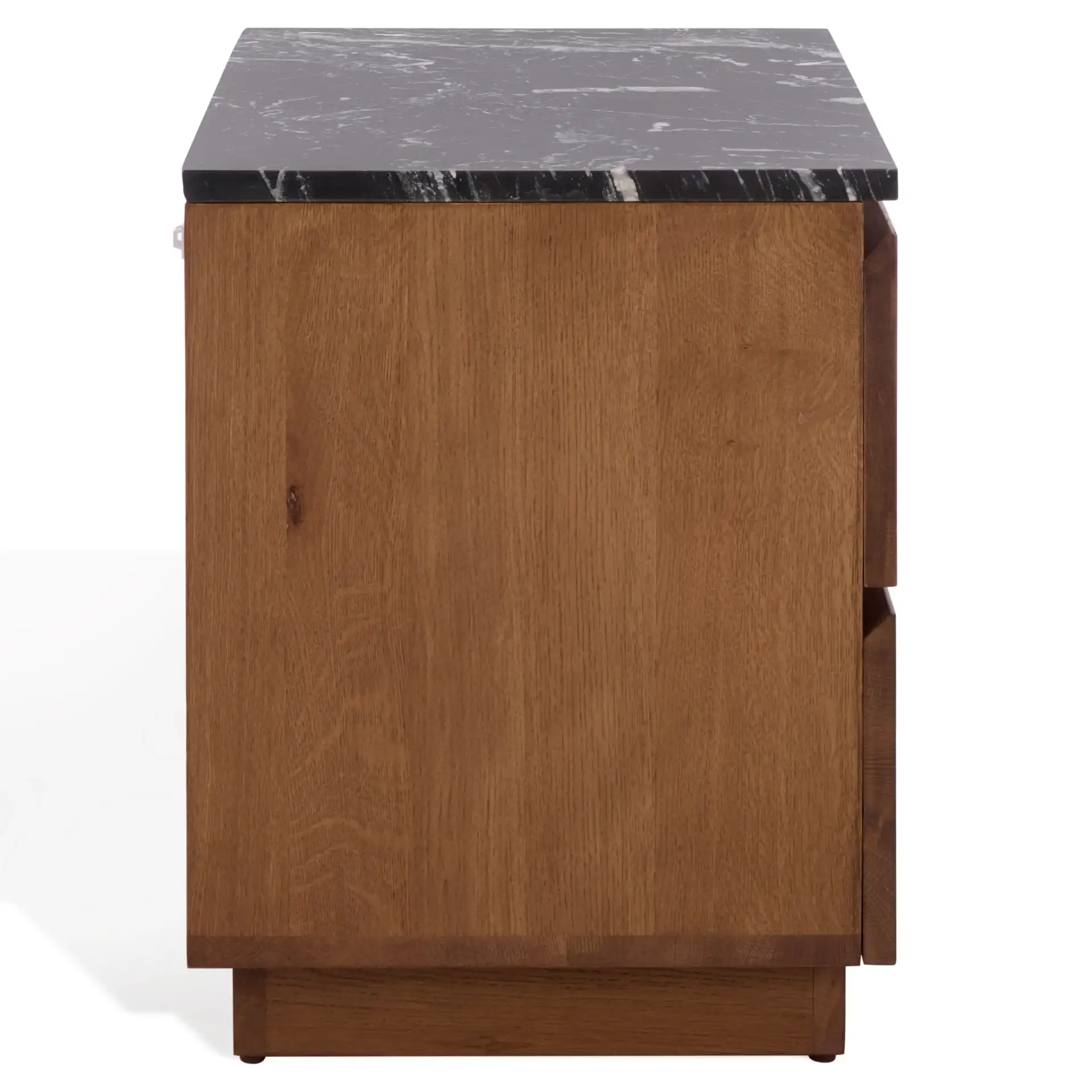 Lilybelle Marble Top Nightstand in Walnut / Black, detail view