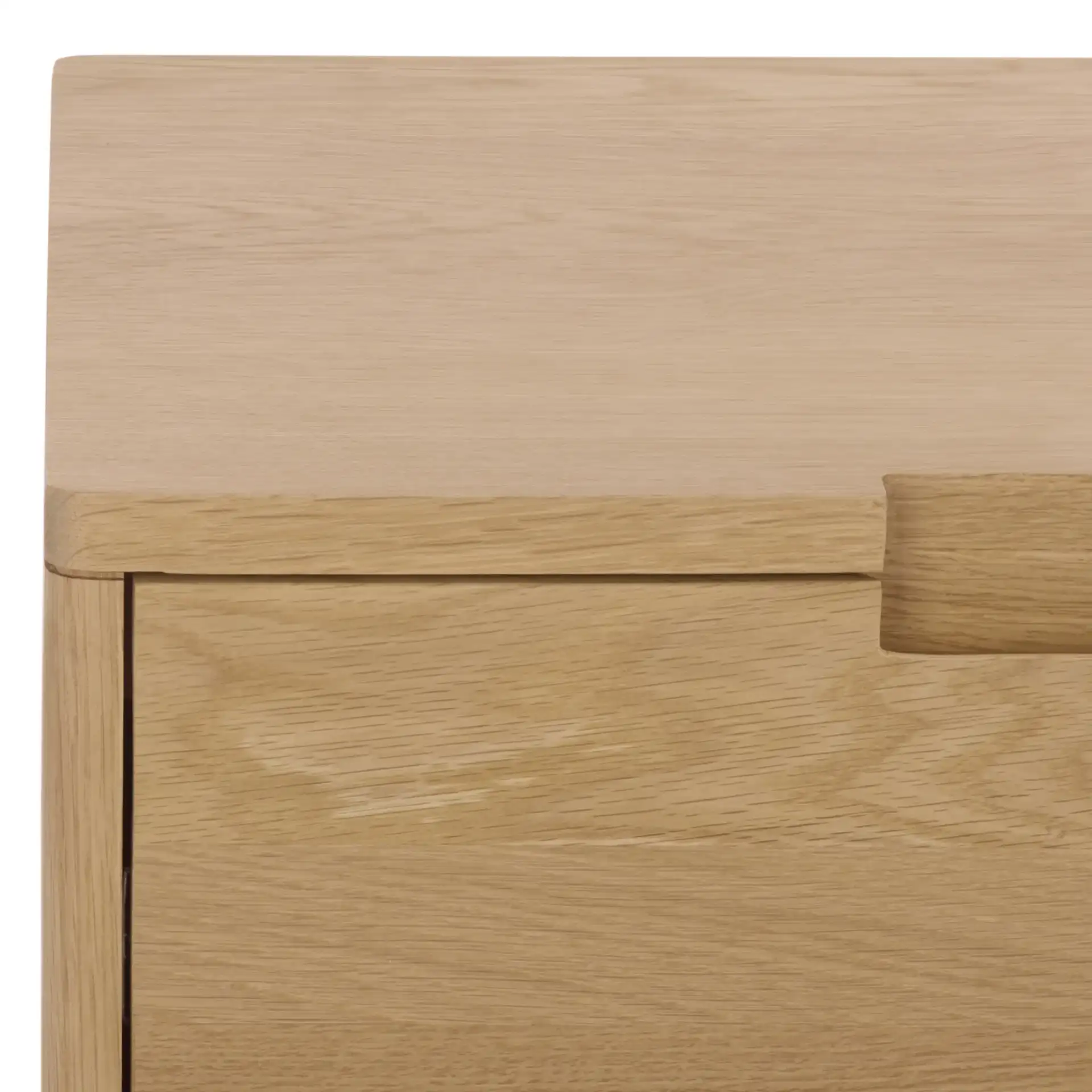 Riverside Oak Wood Nightstand in Natural Oak in a styled room