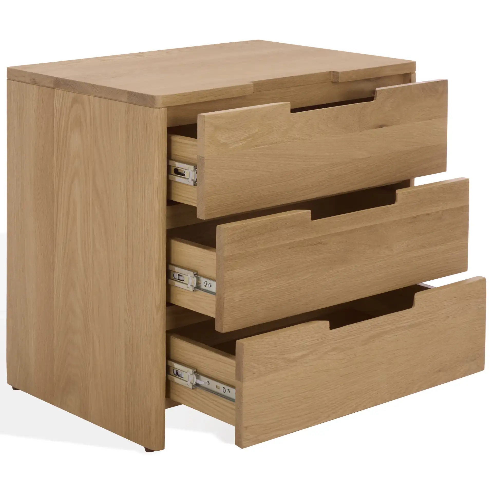 Riverside Oak Wood Nightstand in Natural Oak, detail view