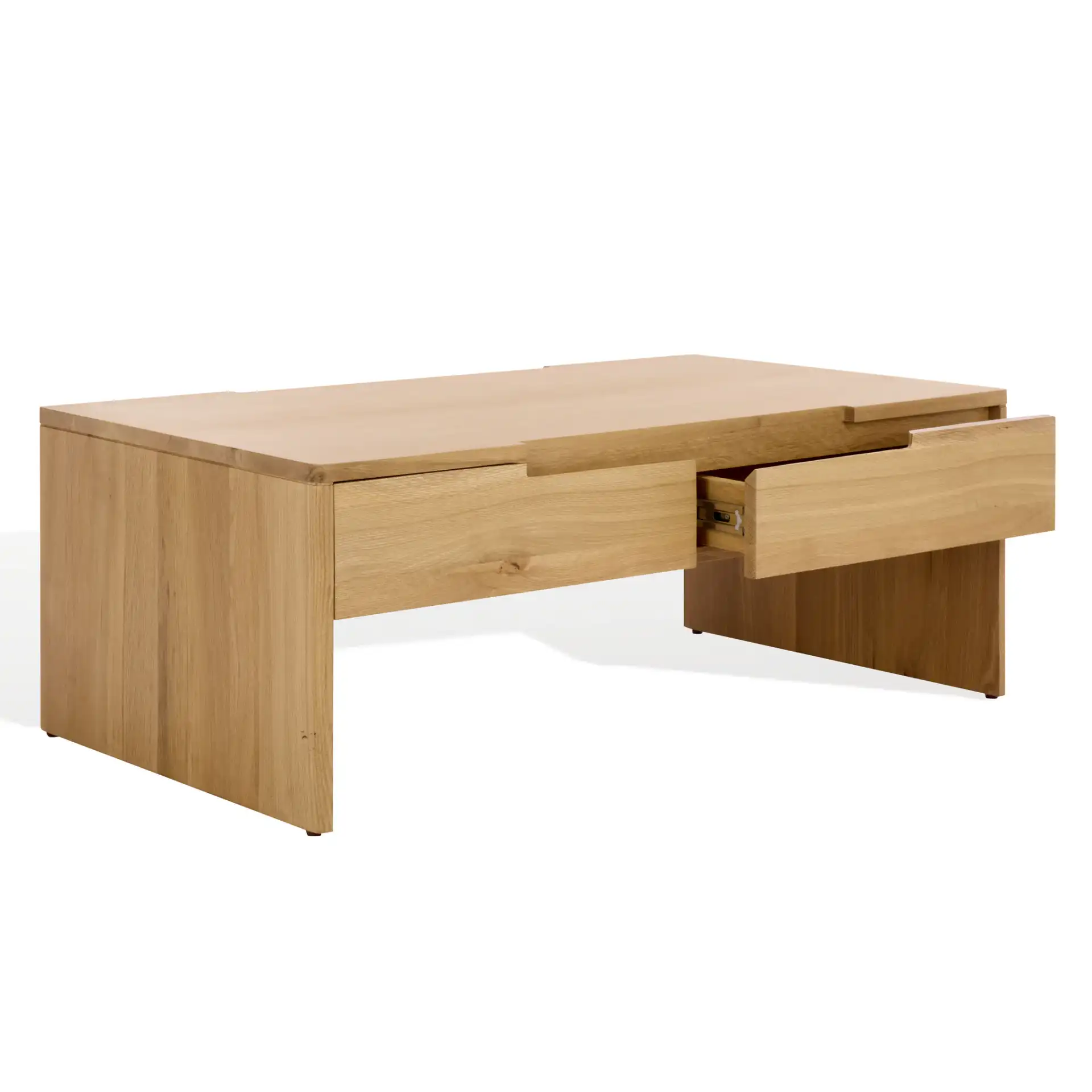 Riverside Oak Wood Coffee Table in Natural Oak, detail view