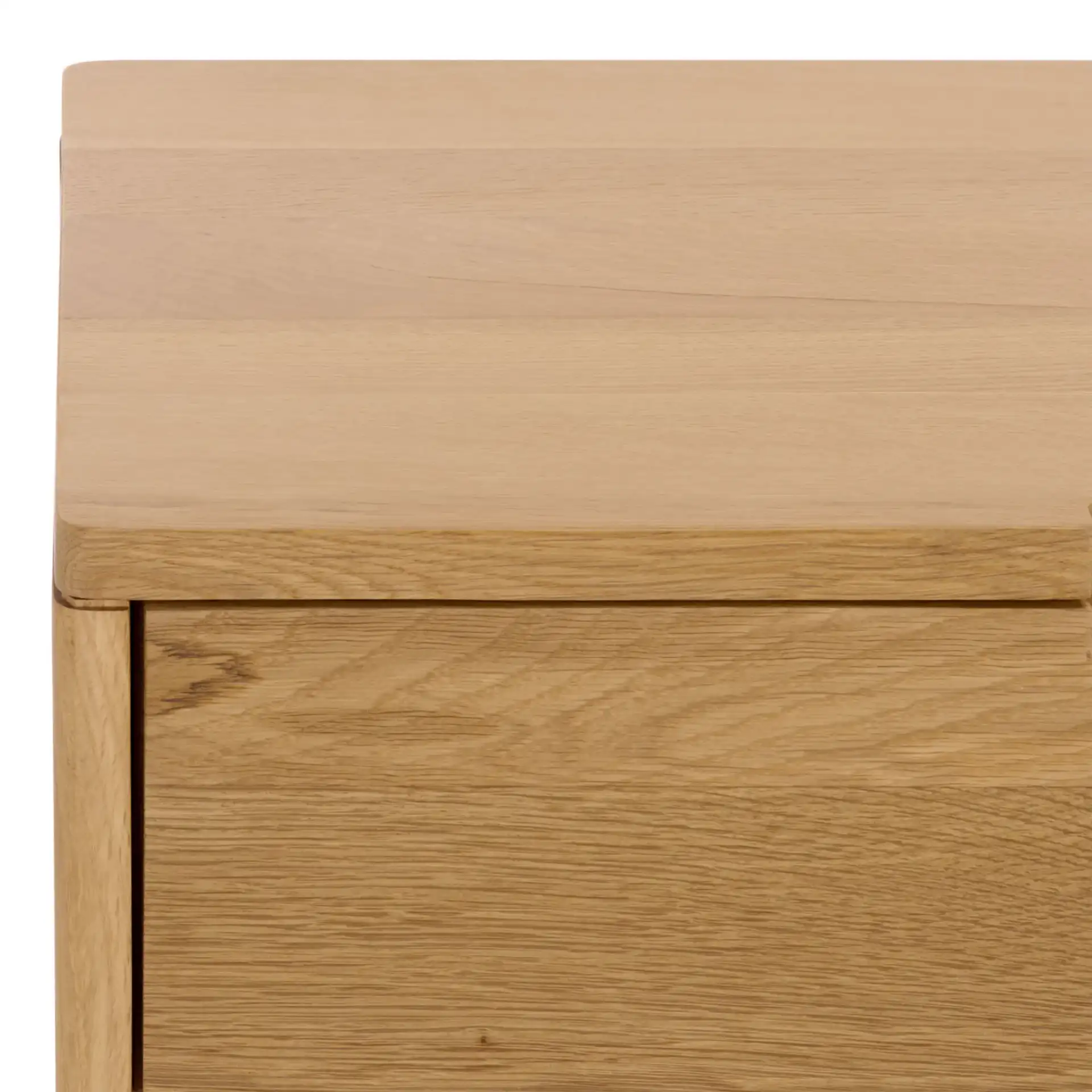 Riverside Oak Wood Console Table in Natural Oak in a styled room
