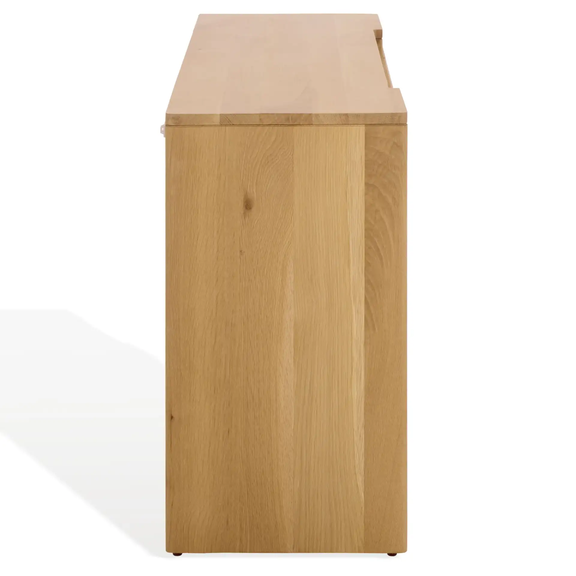 Riverside Oak Wood Console Table in Natural Oak, detail view