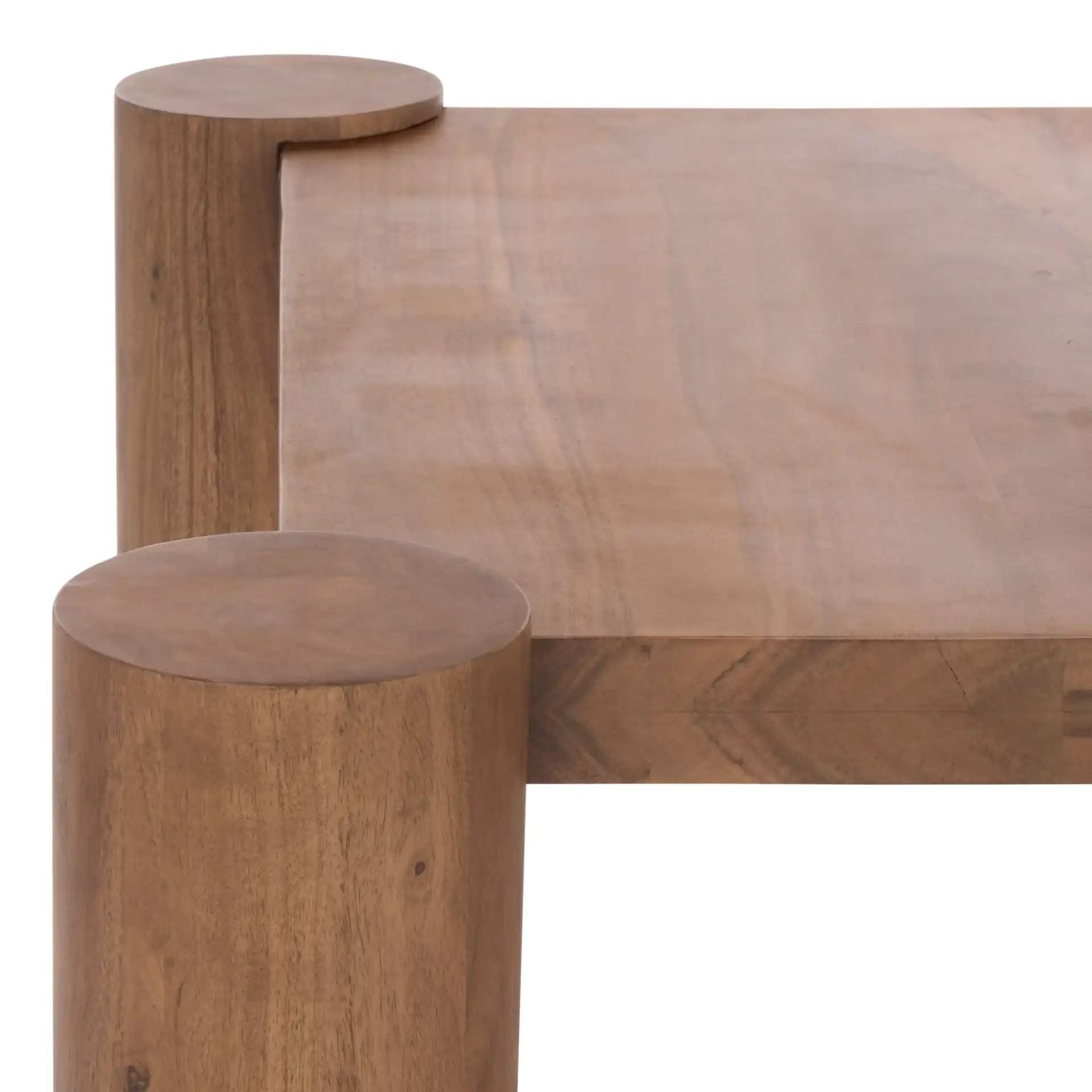 Trescott Square Wood Coffee Table in Natural in a styled room