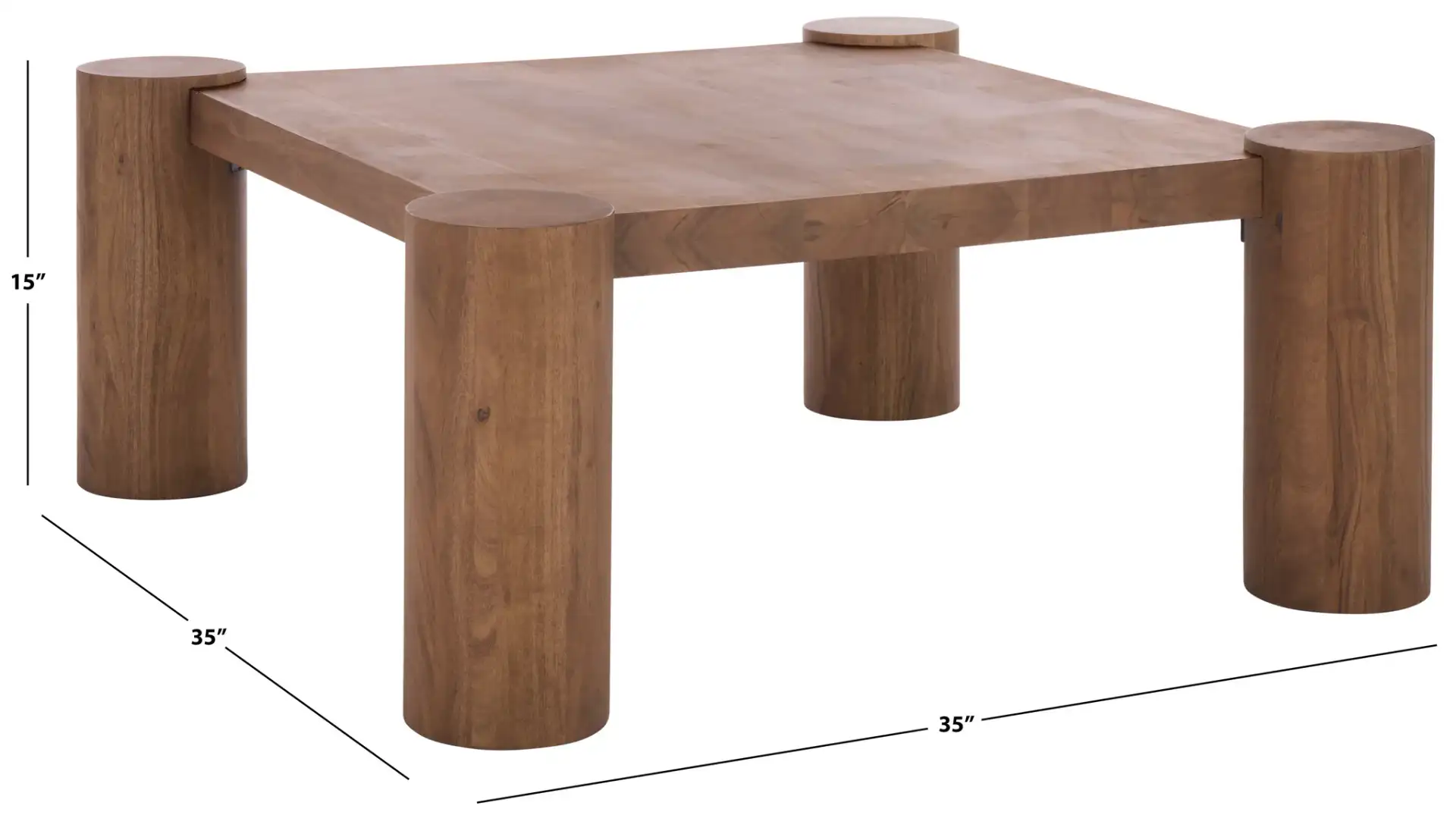 Trescott Square Wood Coffee Table in Natural, detail view