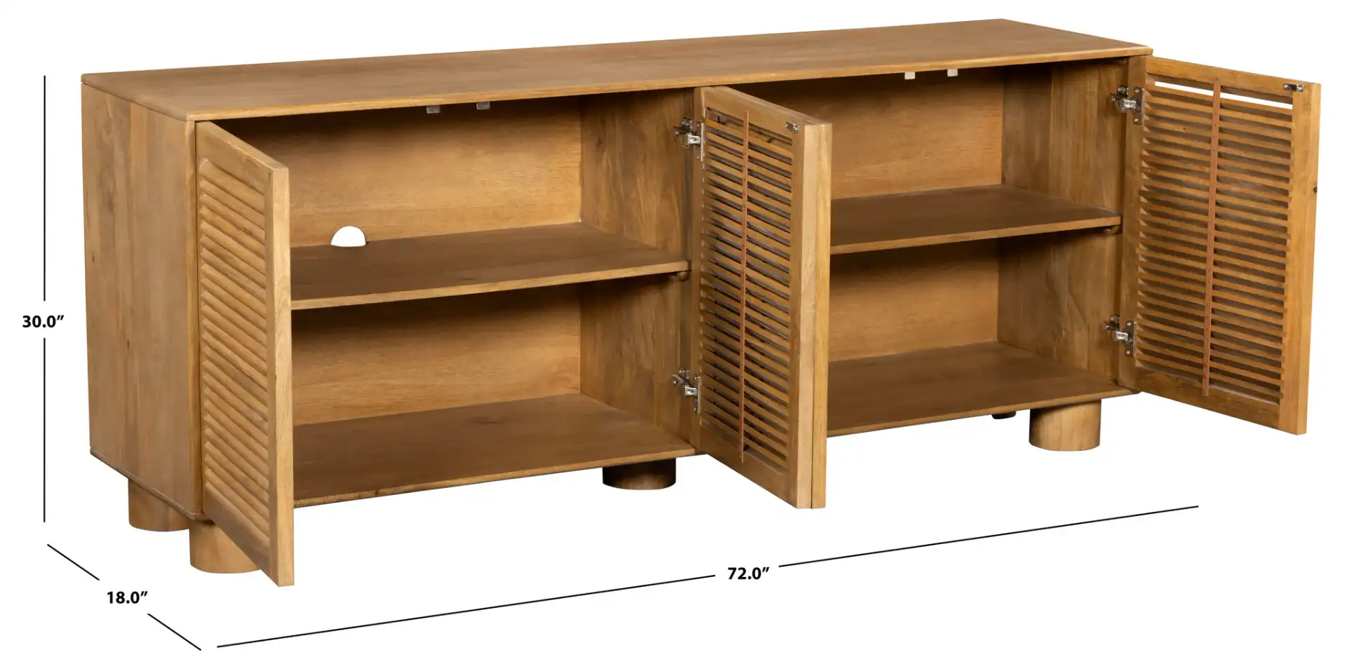 Bellasasha Wood Sideboard in Walnut, detail view