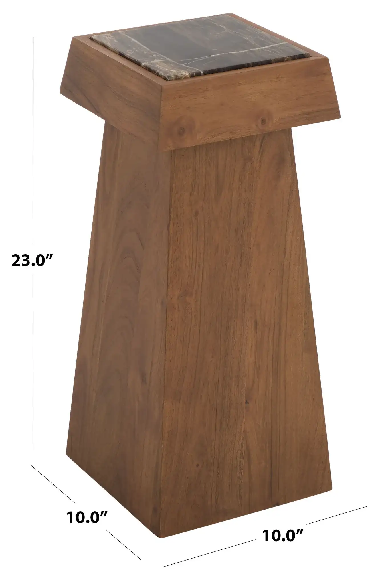 Lakaytee Marble Top Drink Table in Walnut / Dark Brown, detail view