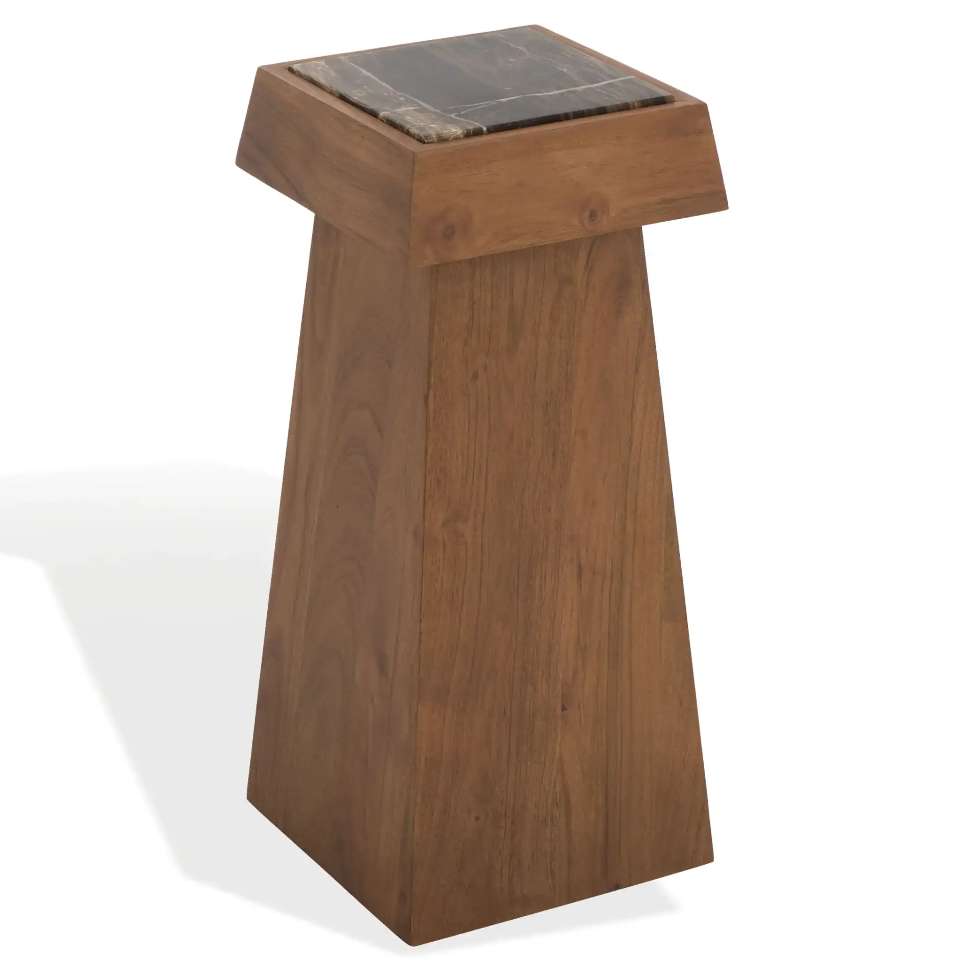 Lakaytee Marble Top Drink Table in Walnut / Dark Brown, detail view