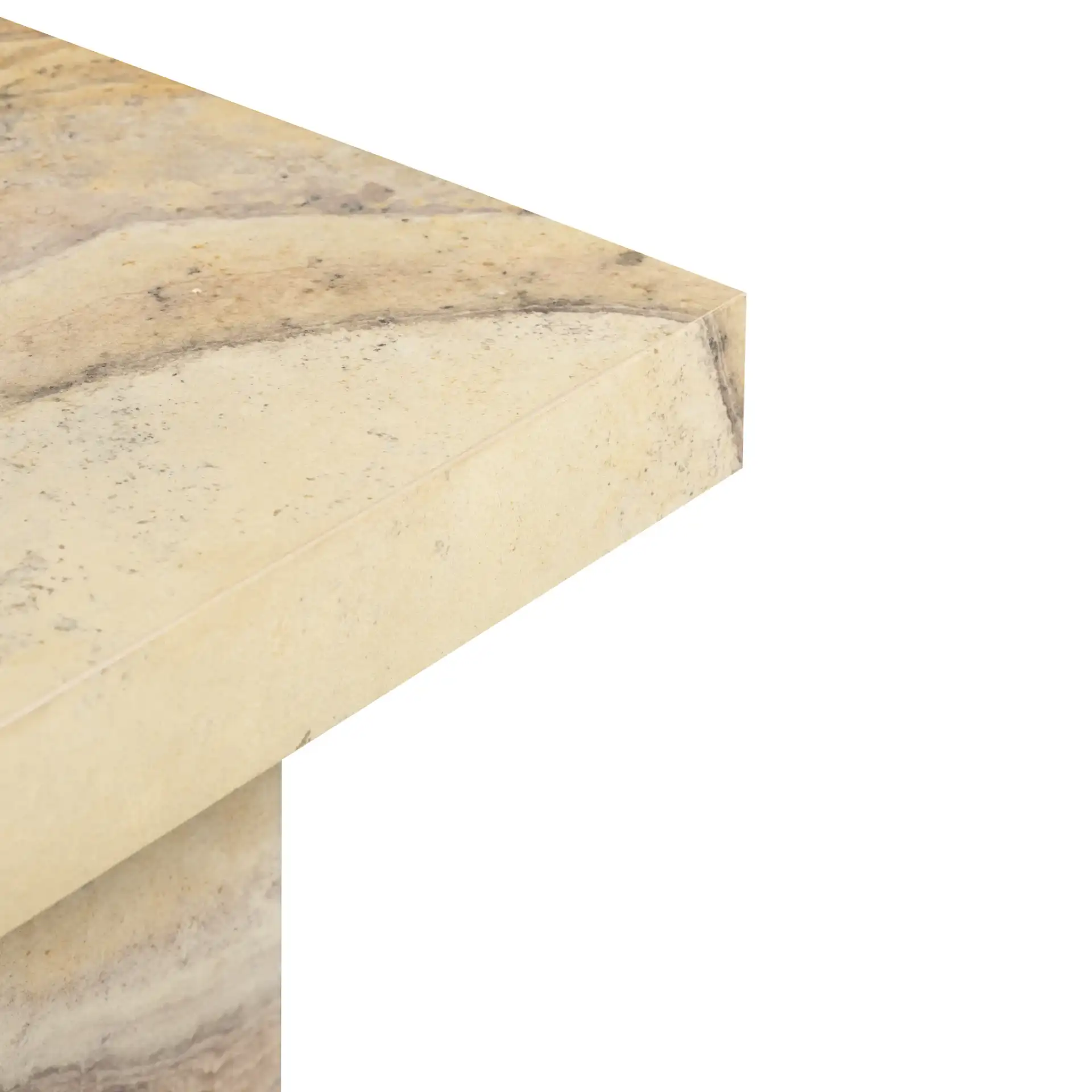Jocelina Square Marble Accent Table in Brown in a styled room