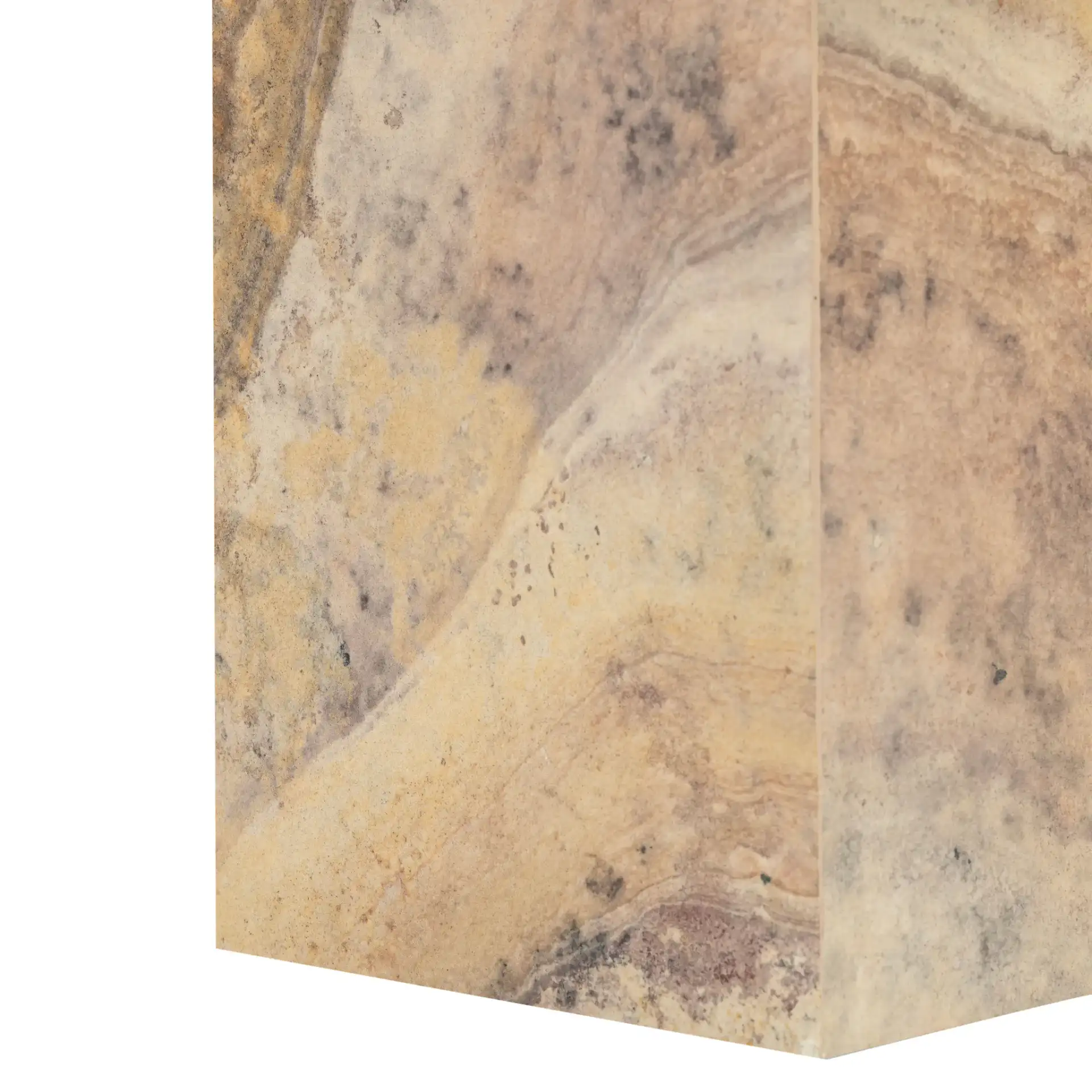 Jocelina Square Marble Accent Table in Brown, detail view