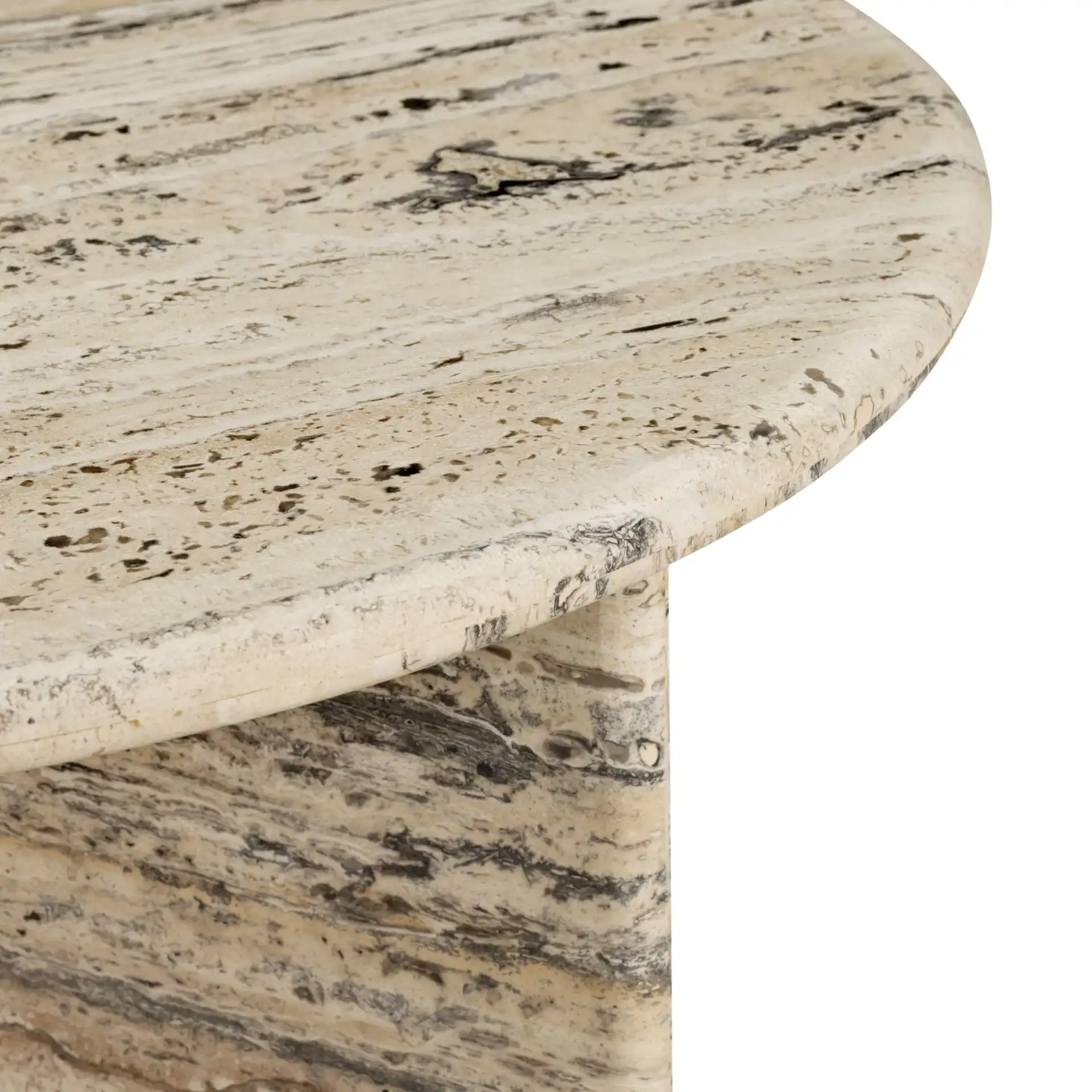 Feliciandra Trave Coffee Table in Travertine in a styled room