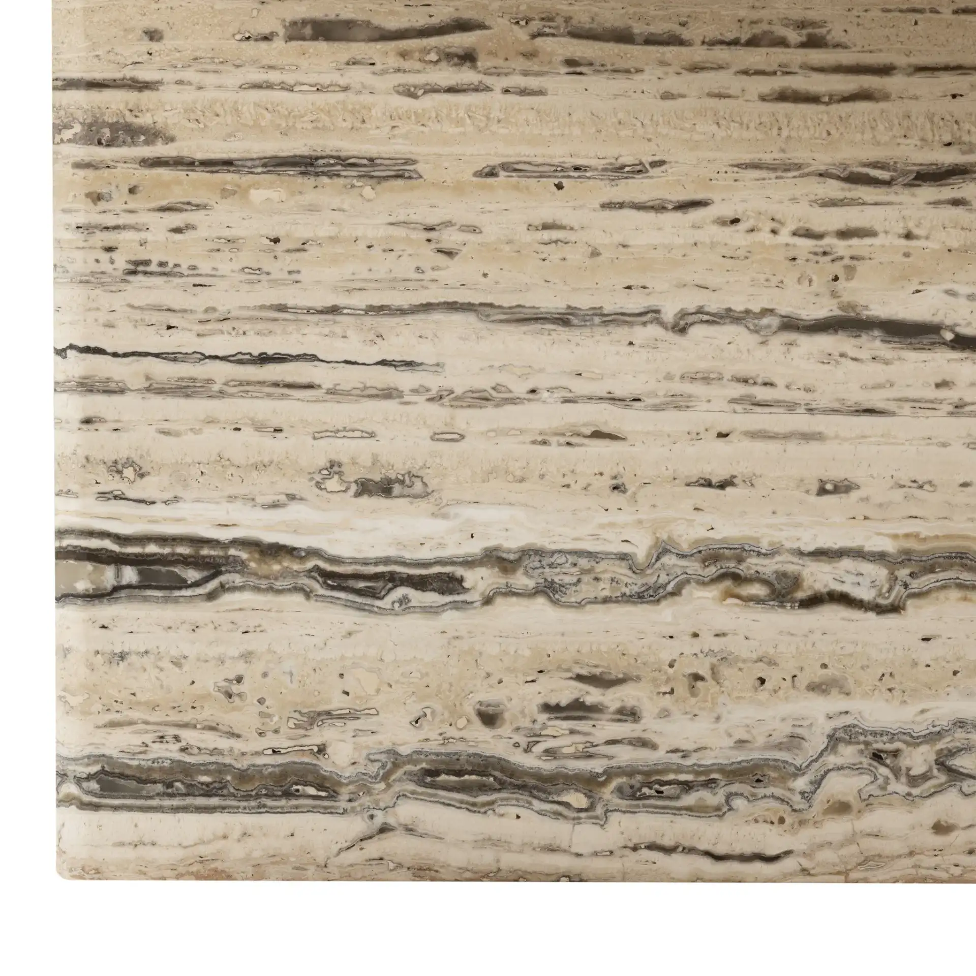 Feliciandra Trave Coffee Table in Travertine, detail view
