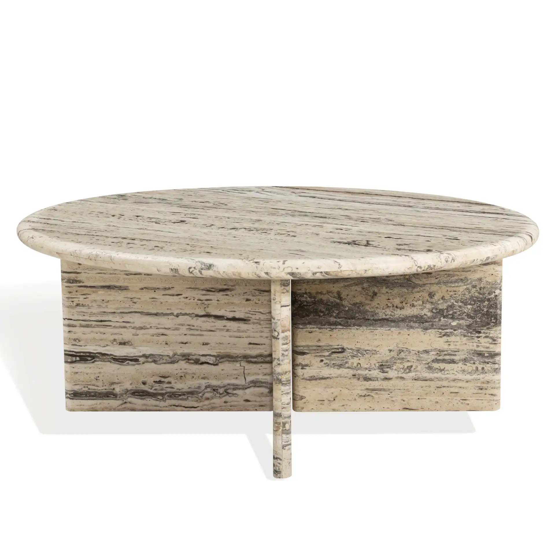 Feliciandra Trave Coffee Table in Travertine, detail view