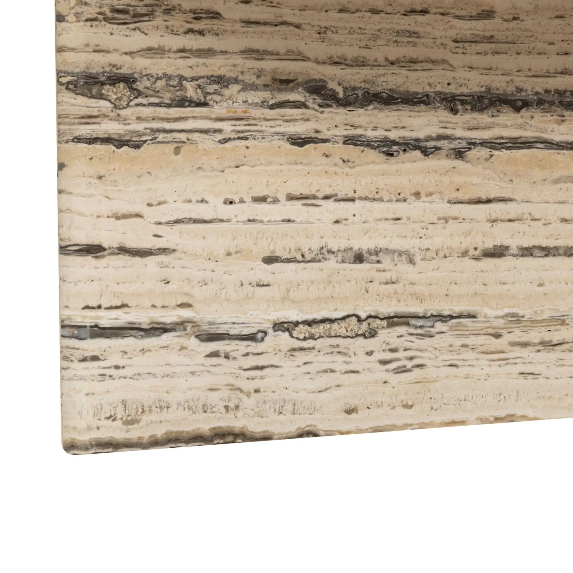 Feliciandra Trav Coffee Table in Travertine, detail view
