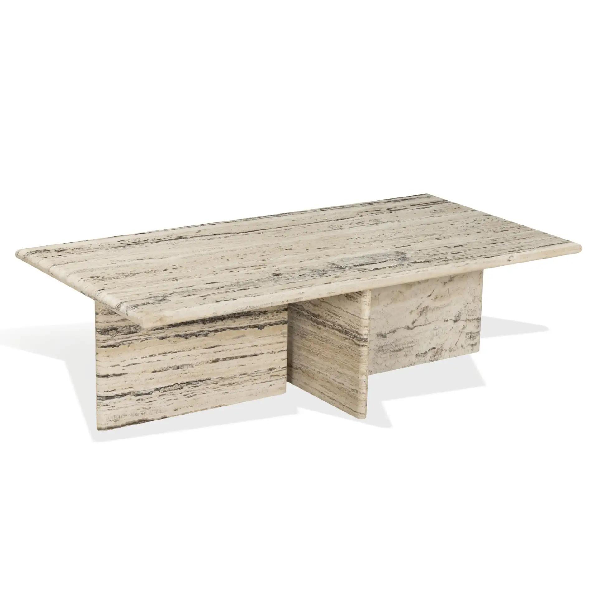 Feliciandra Trav Coffee Table in Travertine, detail view