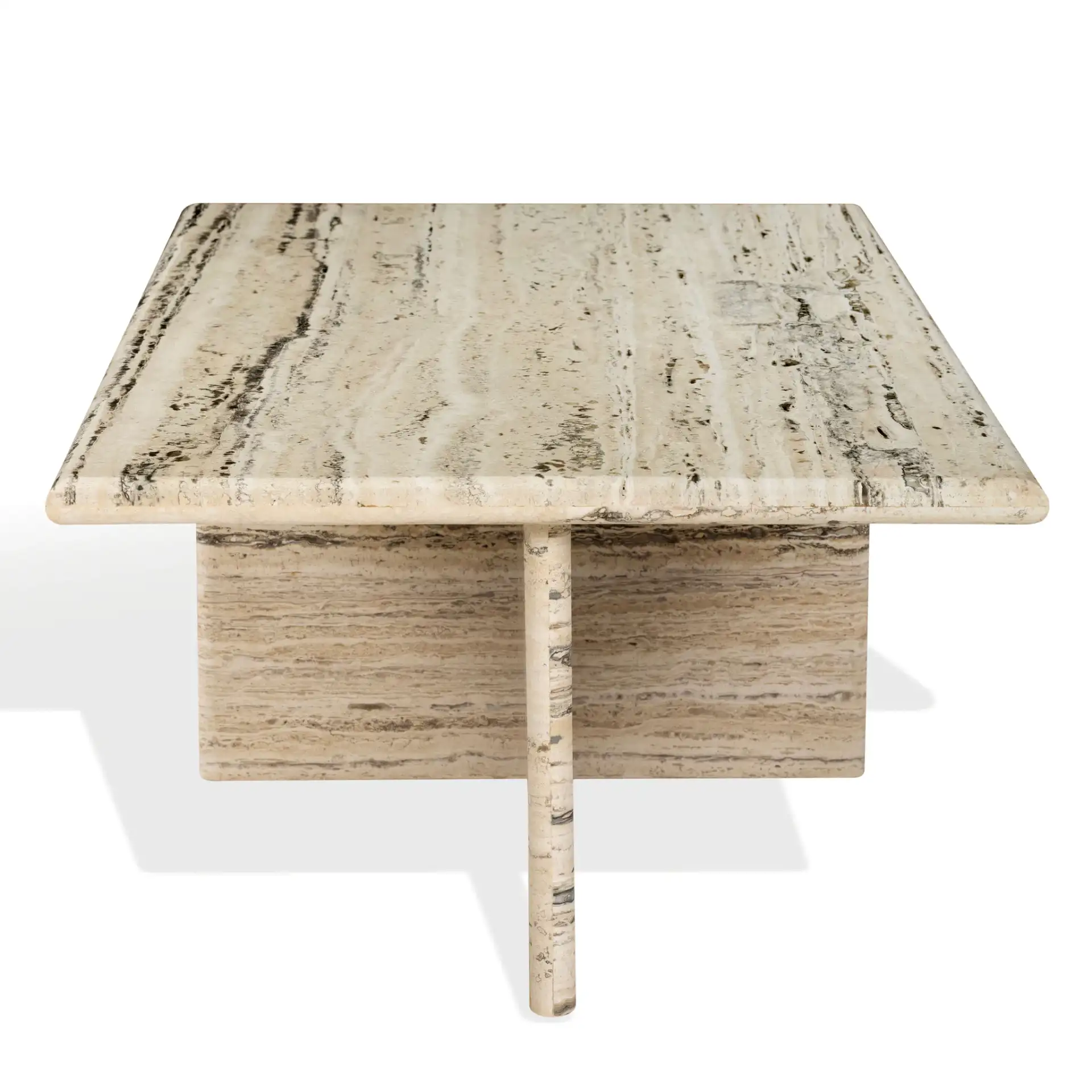Feliciandra Trav Coffee Table in Travertine, detail view