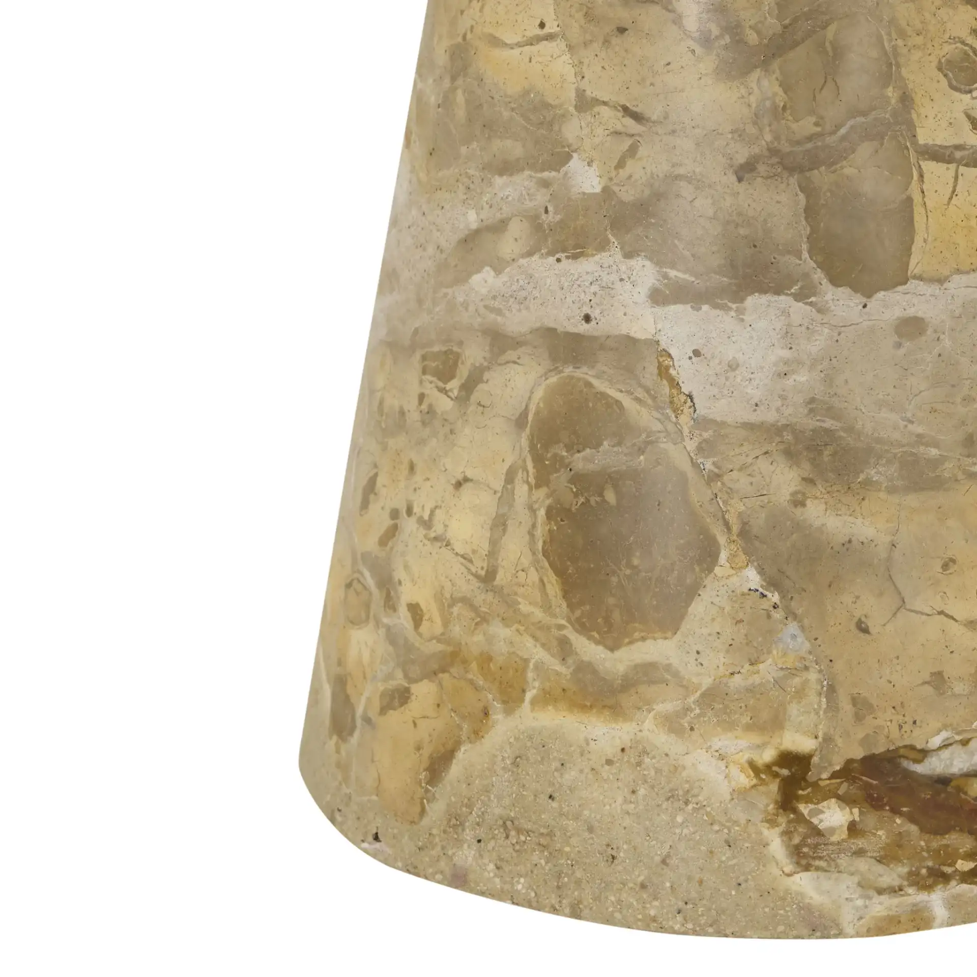 Zuria Round Marble Accent Table in Beige, detail view