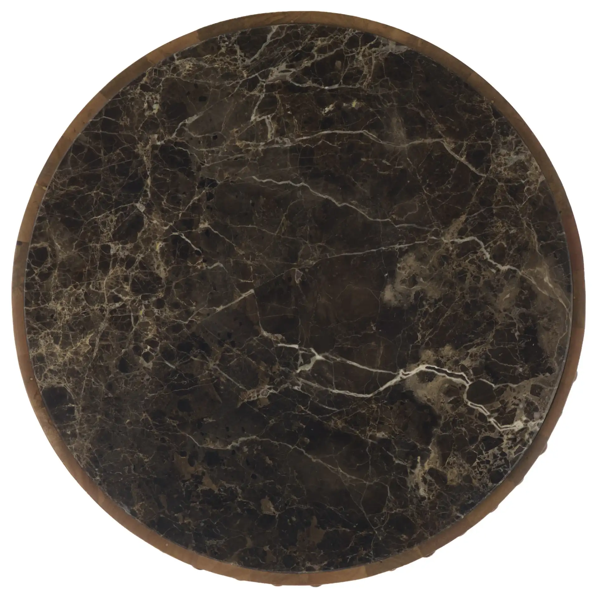 Wesslyn Marble Top Accent Table in Walnut / Dark Brown, detail view