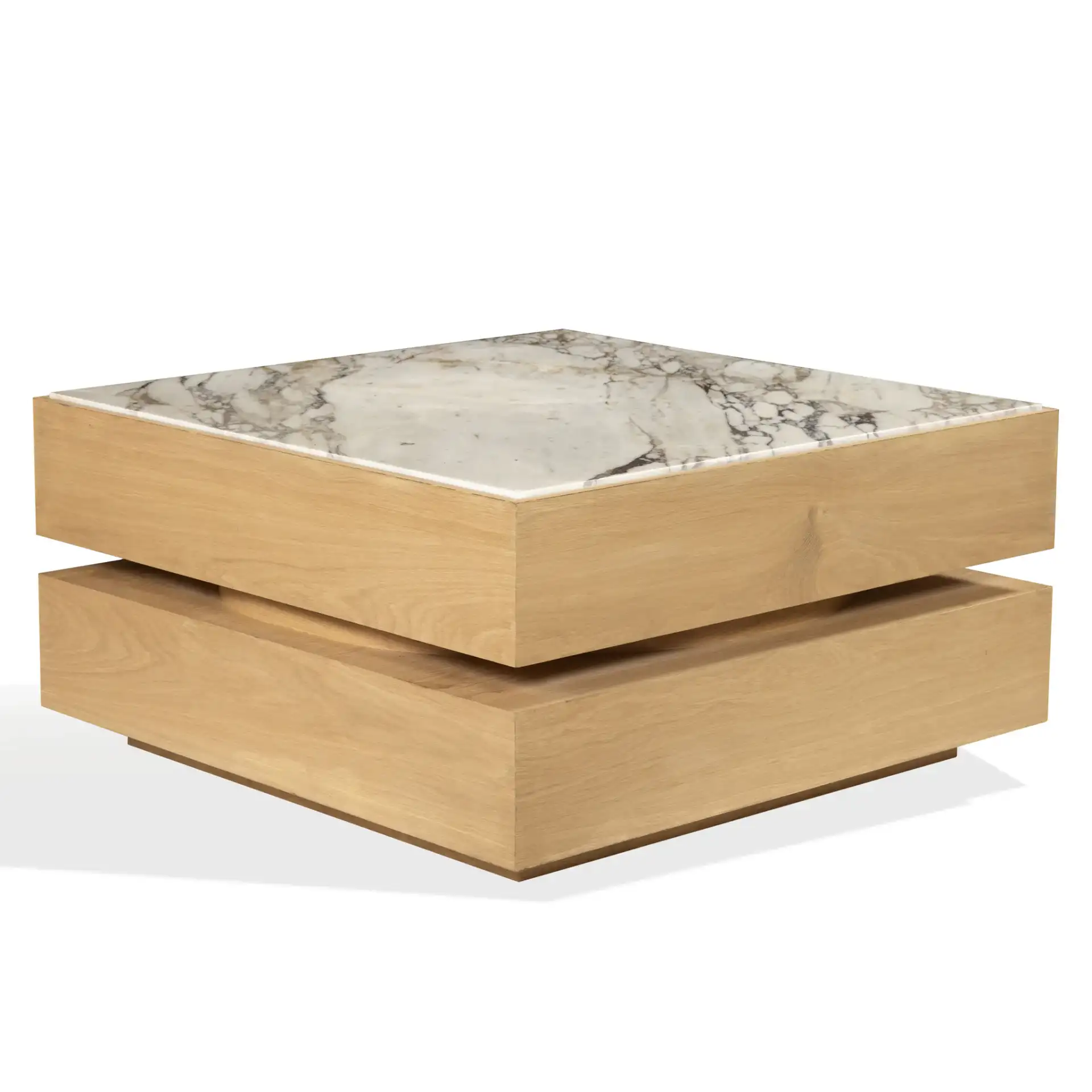 Shayrina Marble Coffee Table in Natural / White, detail view