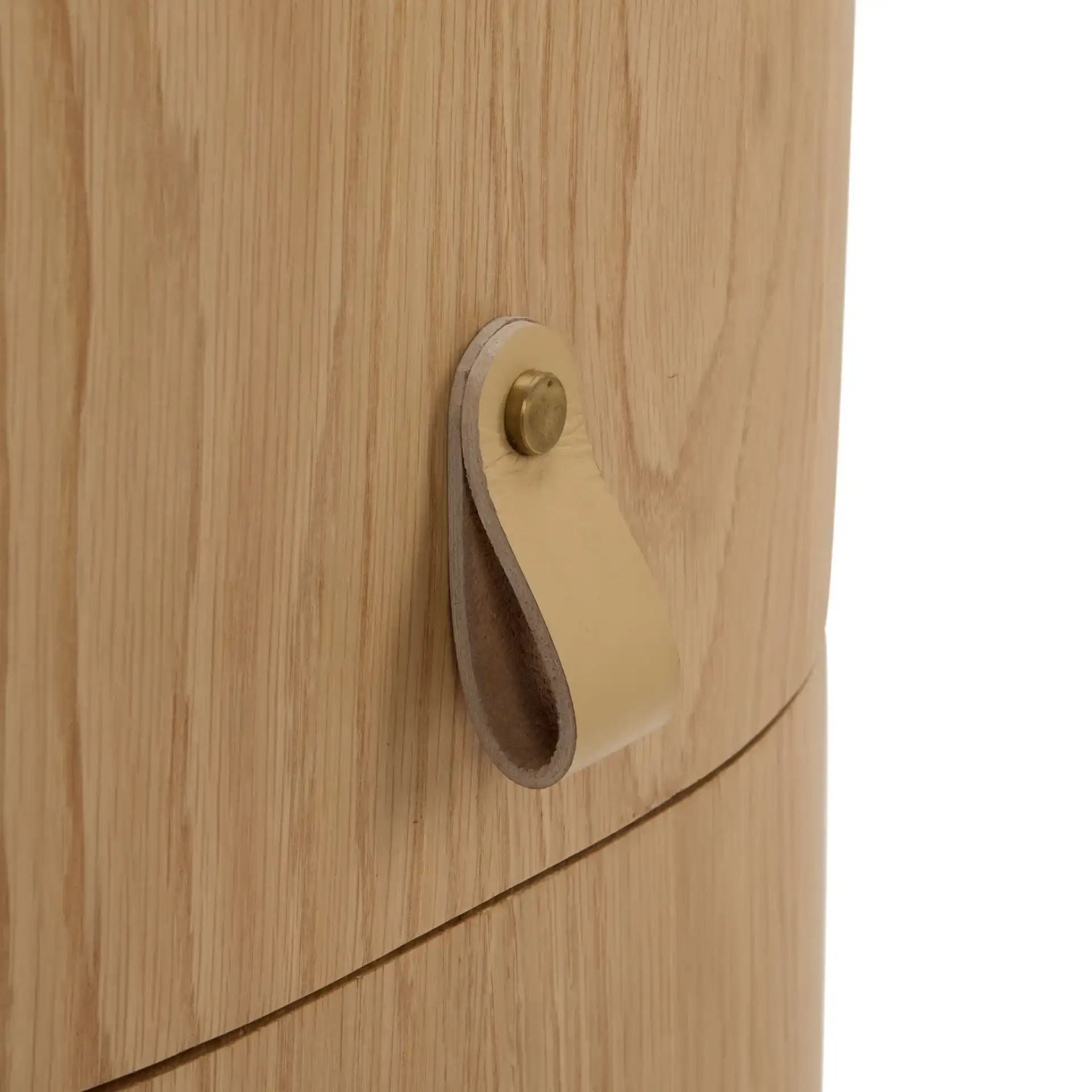 Laurabella Three-Drawer Nightstand in Natural in a styled room
