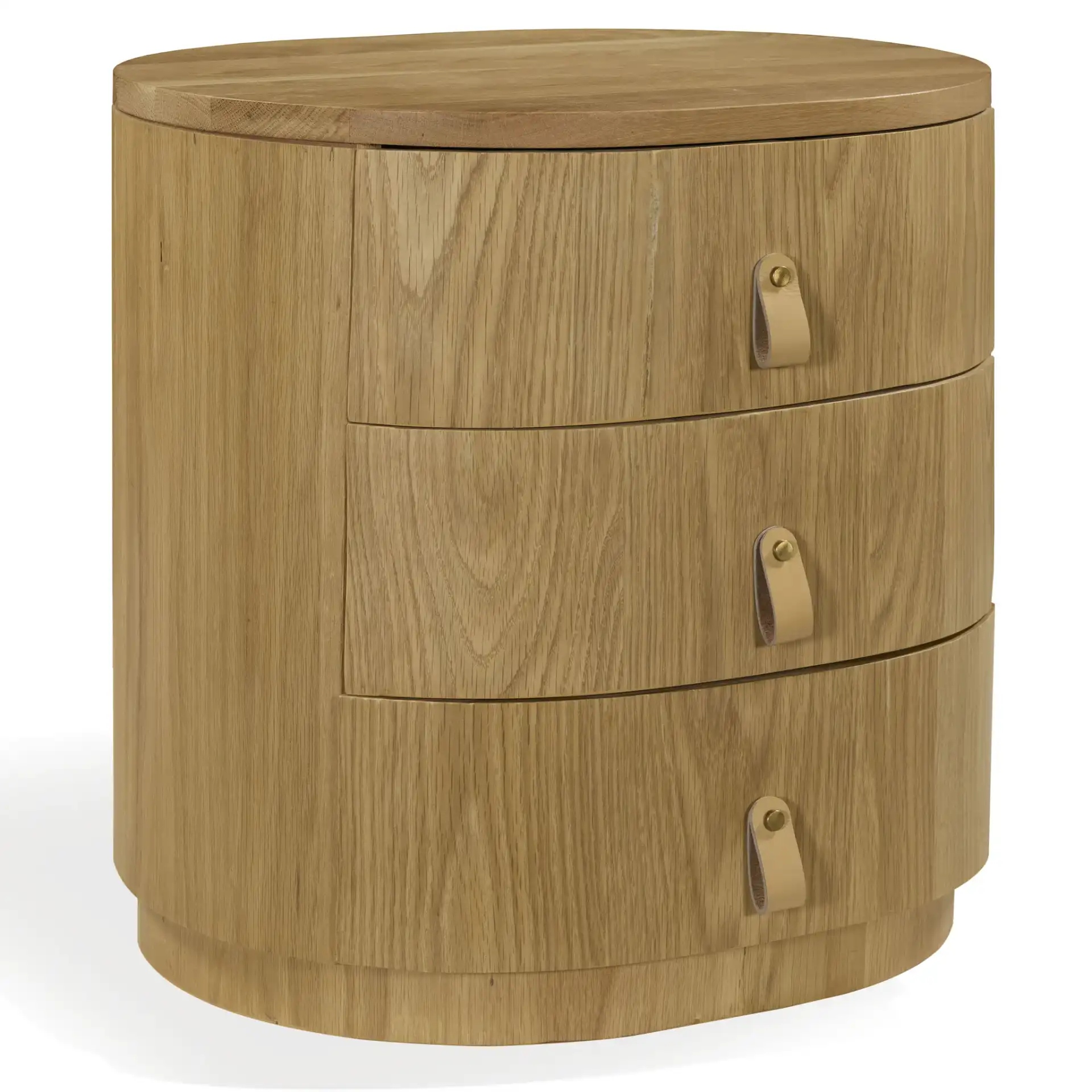 Laurabella Three-Drawer Nightstand in Natural, detail view
