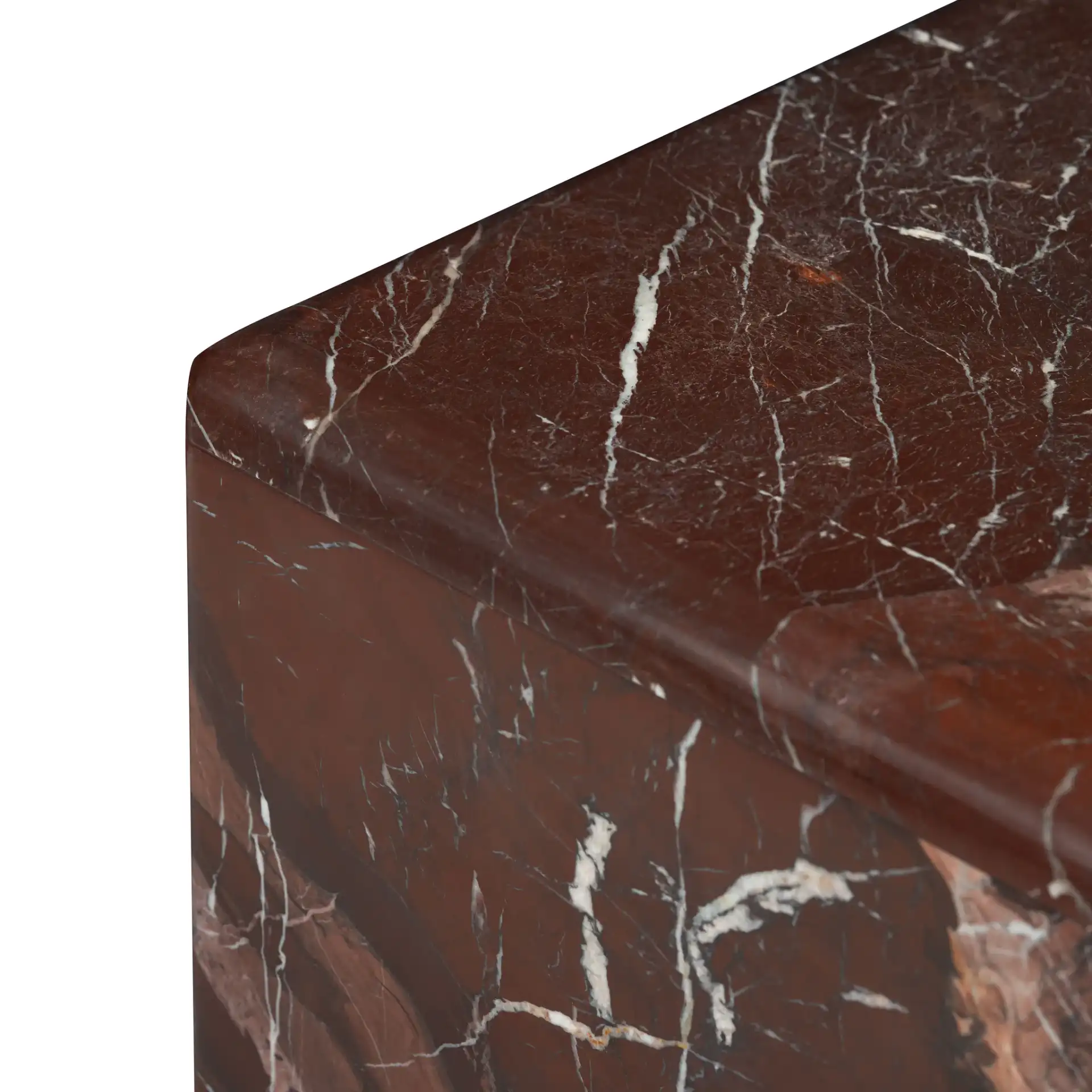 Lovoto Marble Two-Shelf Accent Table in Red in a styled room