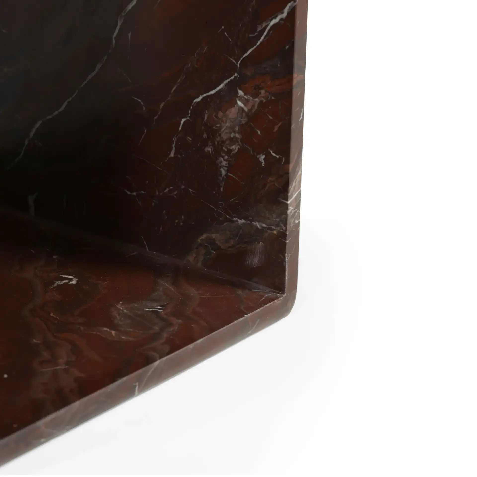 Lovoto Marble Two-Shelf Accent Table in Red in a styled room