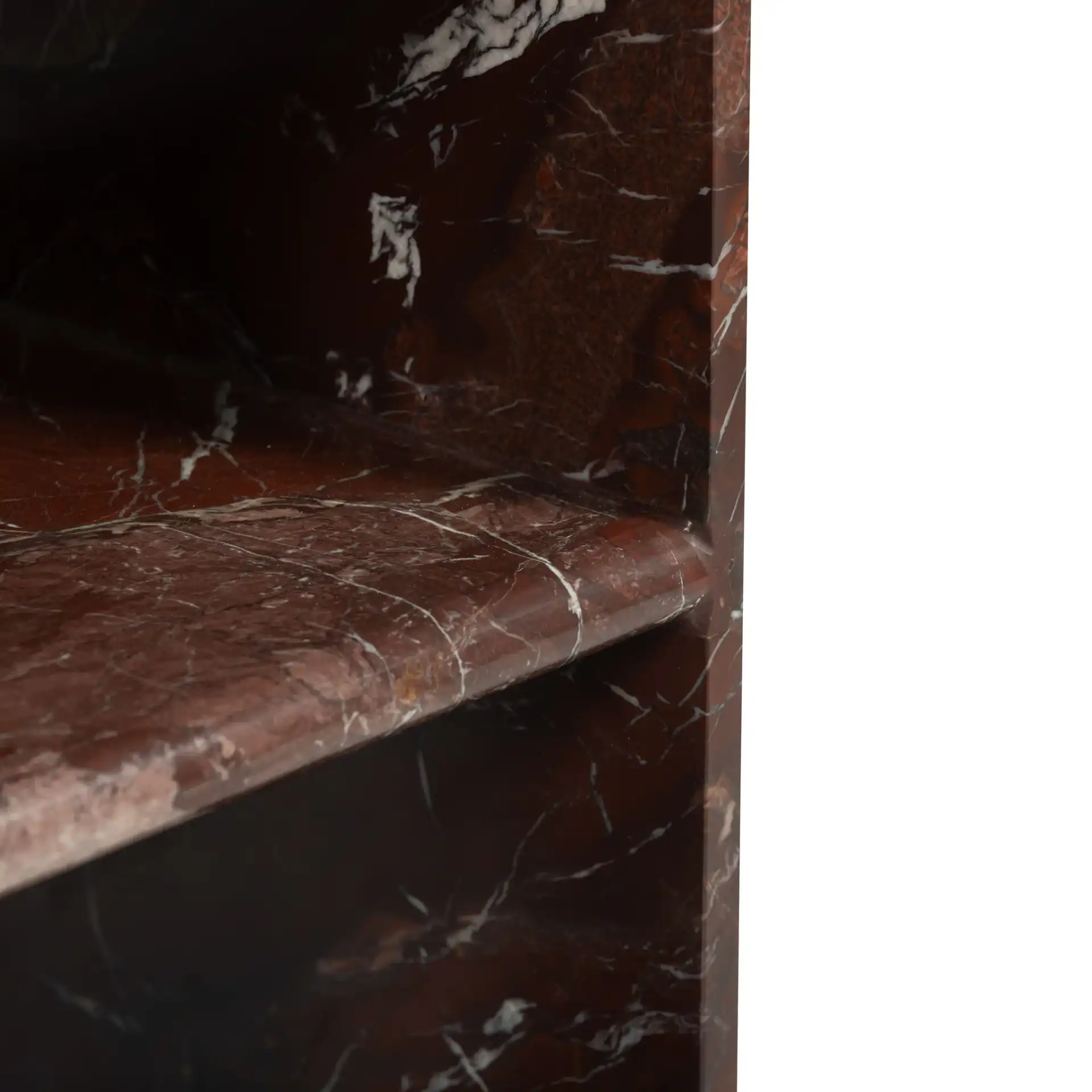 Lovoto Marble Two-Shelf Accent Table in Red in a styled room