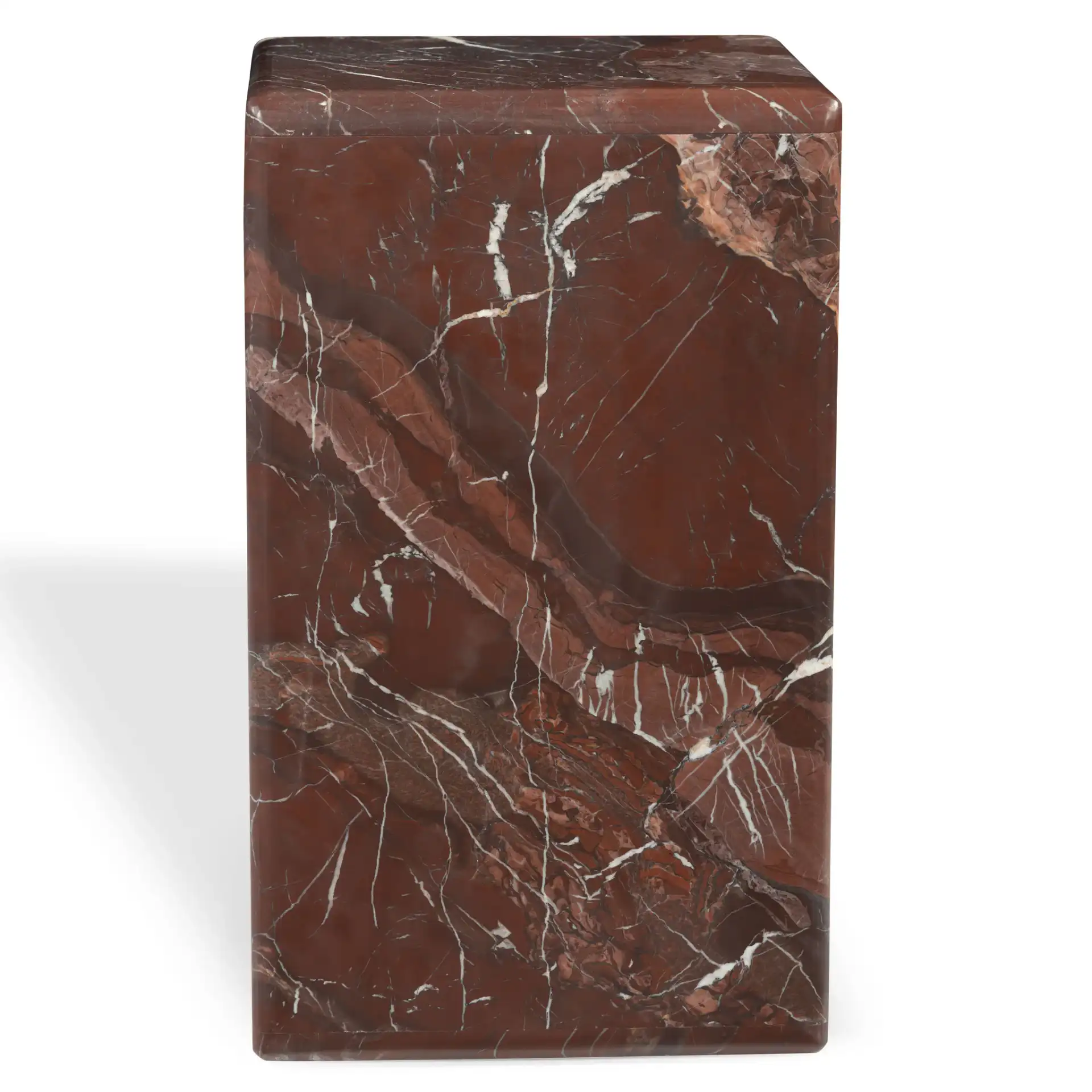 Lovoto Marble Two-Shelf Accent Table in Red, detail view