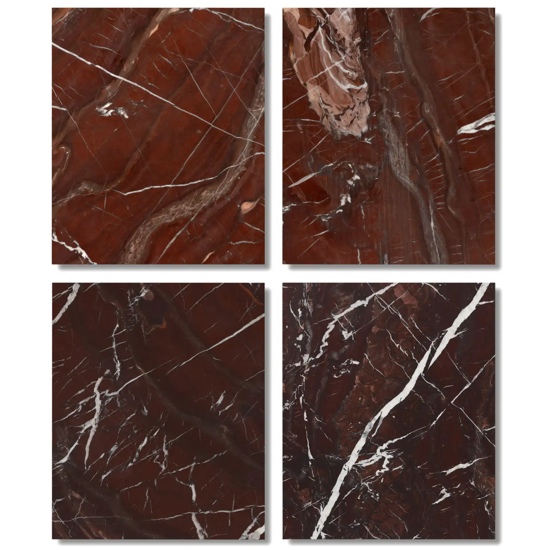Lovoto Marble Two-Shelf Accent Table in Red, detail view