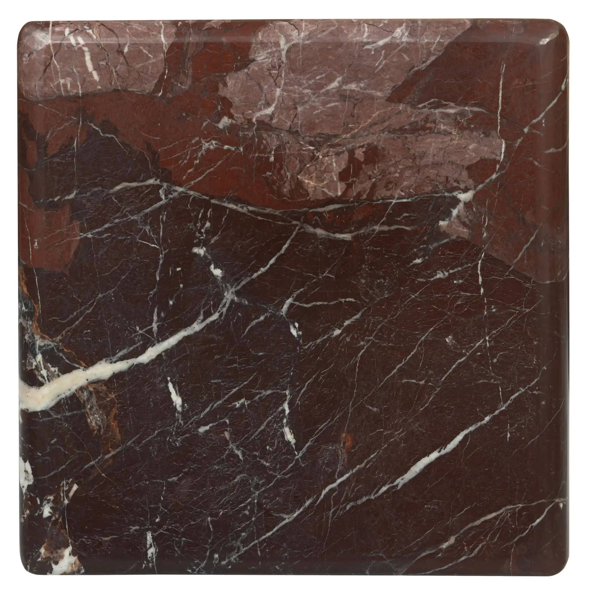 Lovoto Marble Two-Shelf Accent Table in Red, detail view