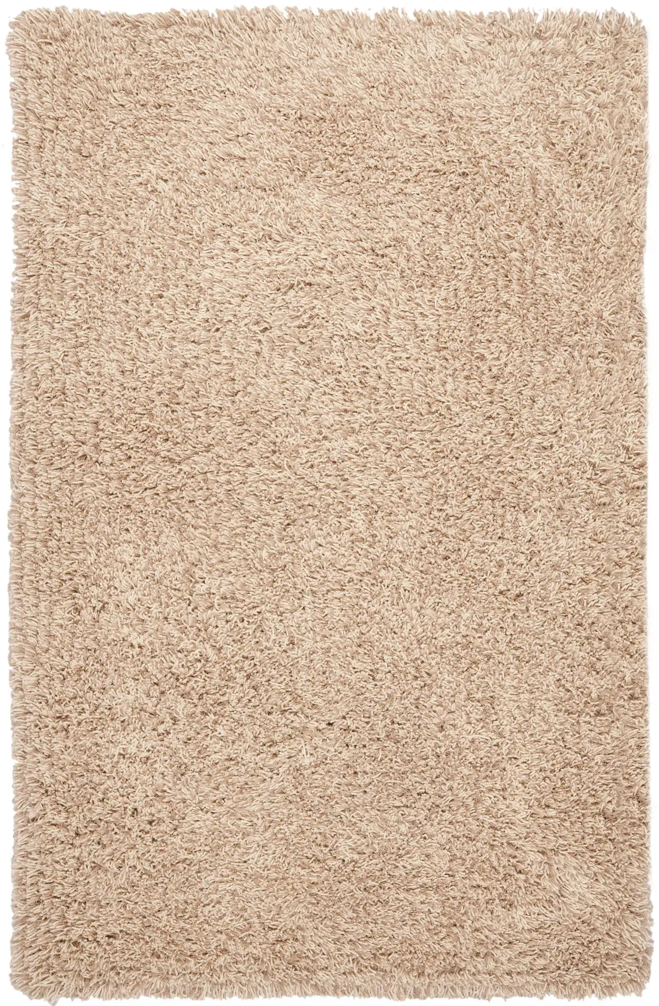 Classic Shag Tonal Wool Rug in Ivory