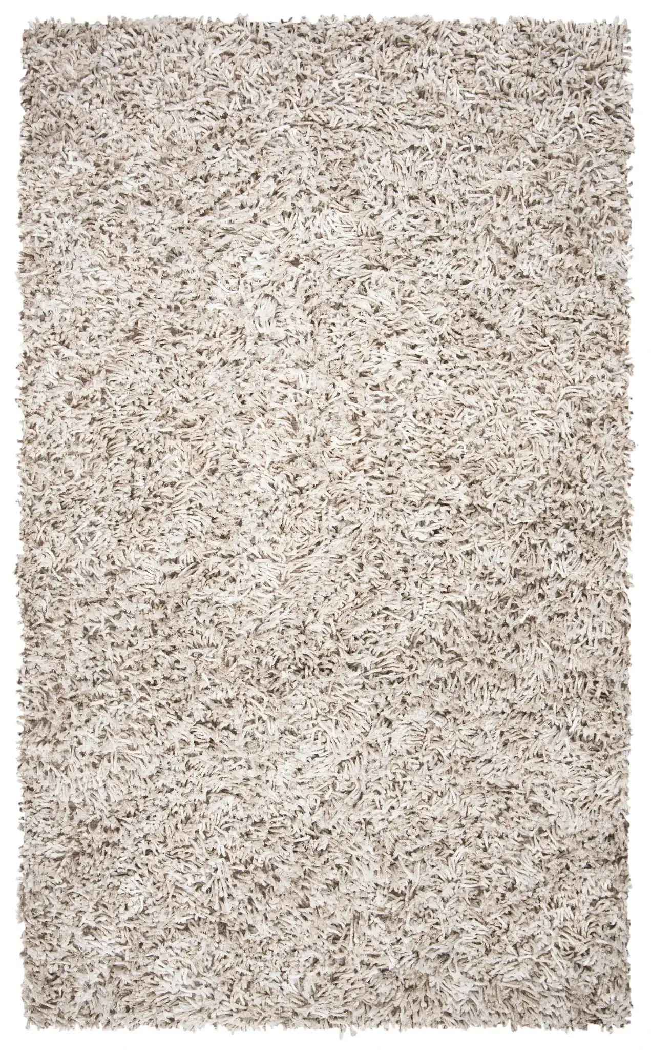 Rio Solid Hand-Loomed Shag Rug in Beige / Ivory