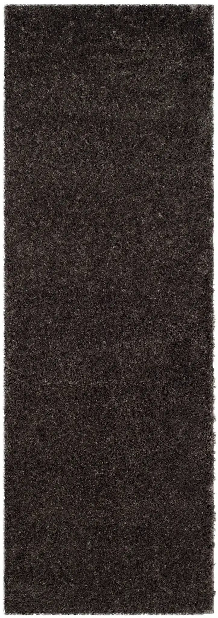 Reno Solid Shag Rug in Dark Gray, detail view