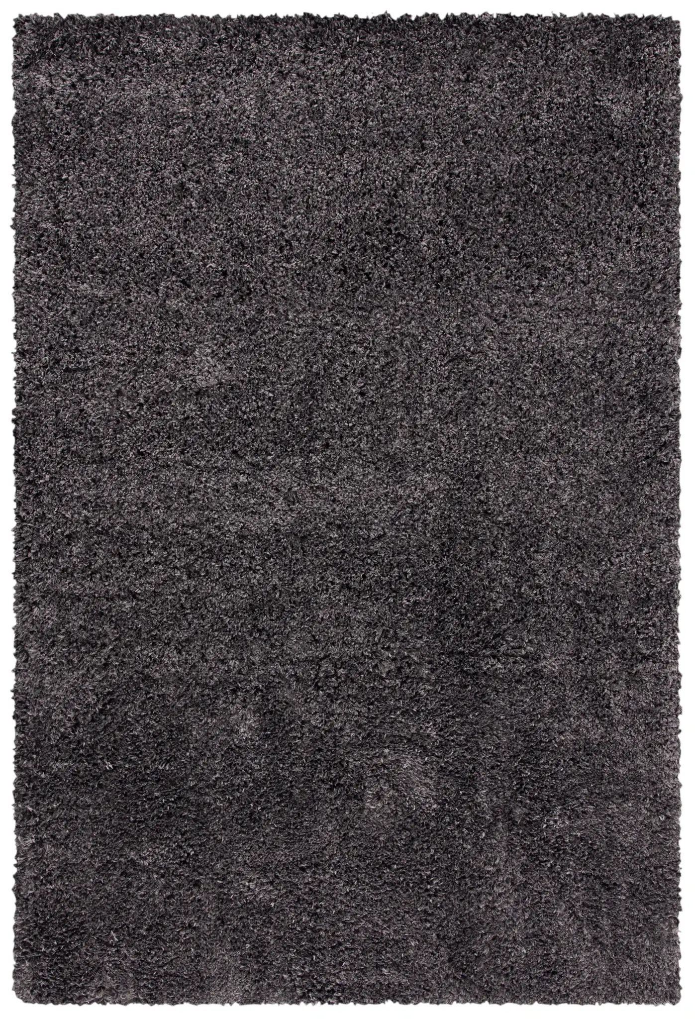 Reno Solid Shag Rug in Dark Gray, detail view