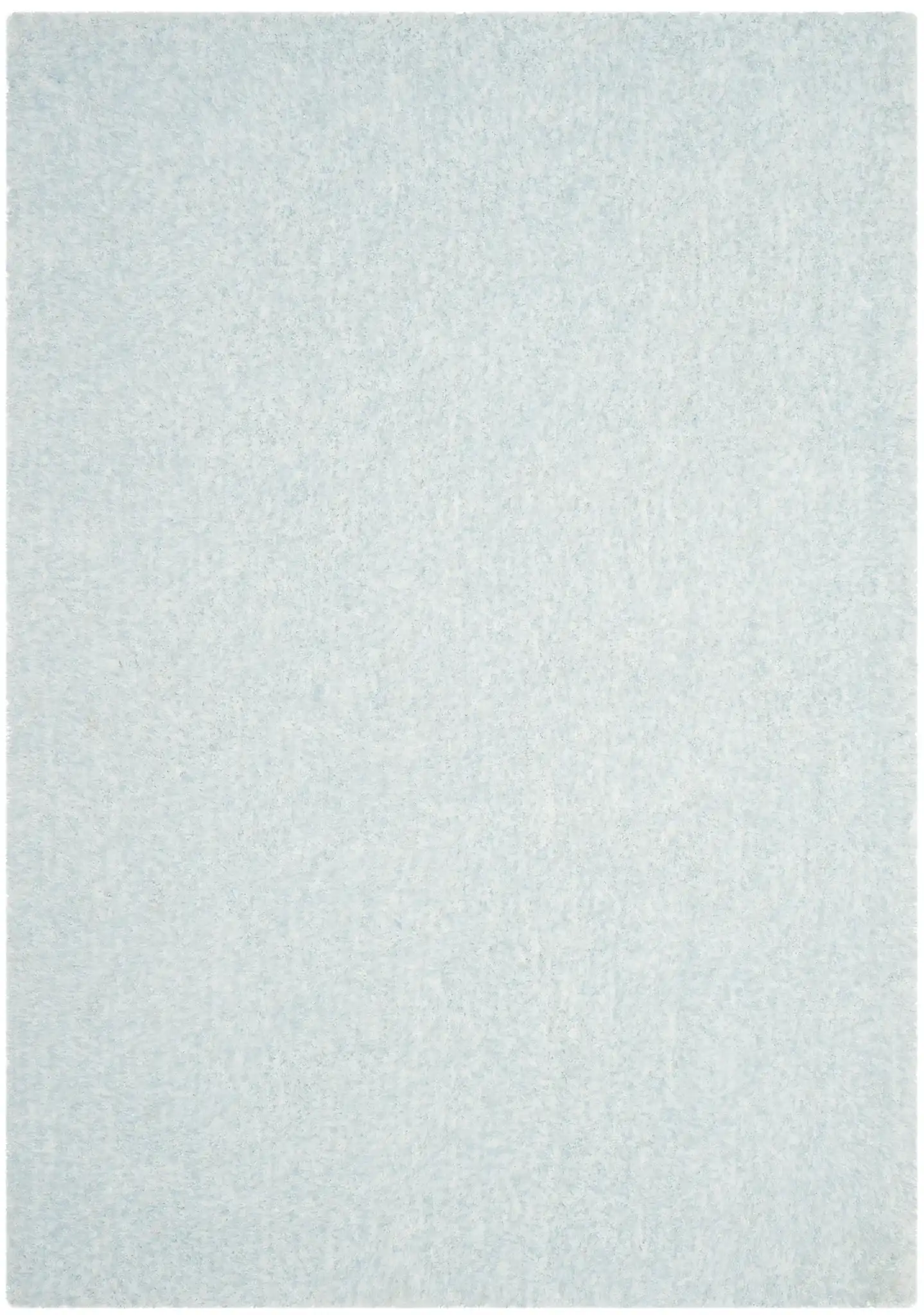 Toronto Solid Hand-Tufted Shag Rug in Ivory / Aqua