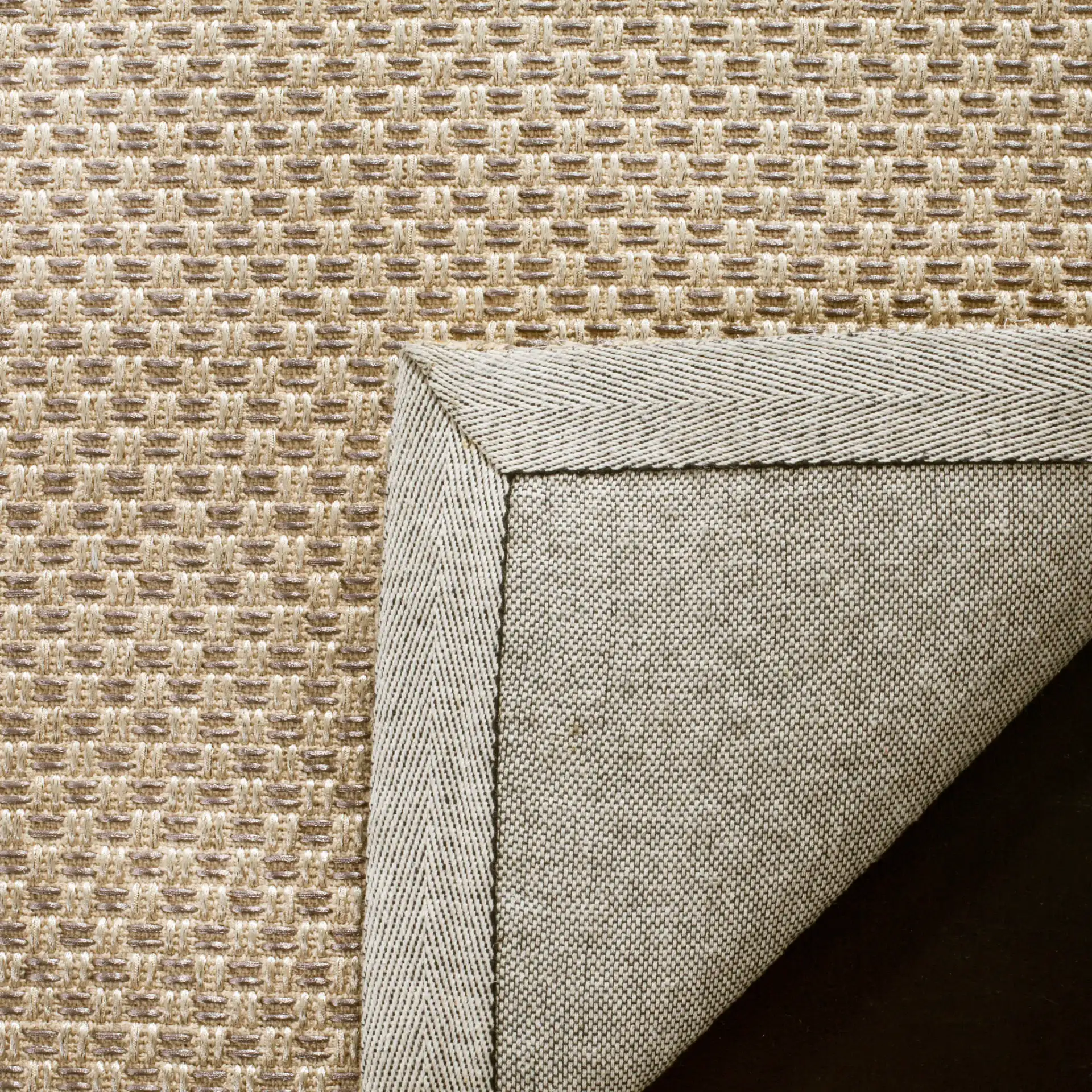 Southampton Basketweave Hand-Woven Rug in Beige in a styled room