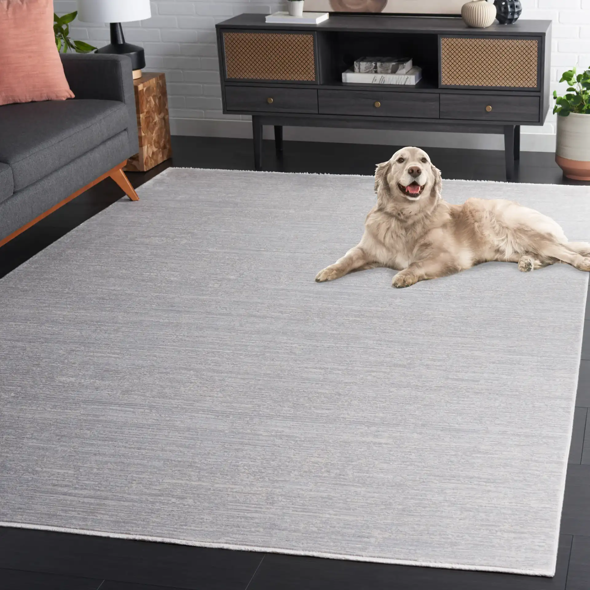 Signature Striated Rug in Signature Striated Rug in a styled room