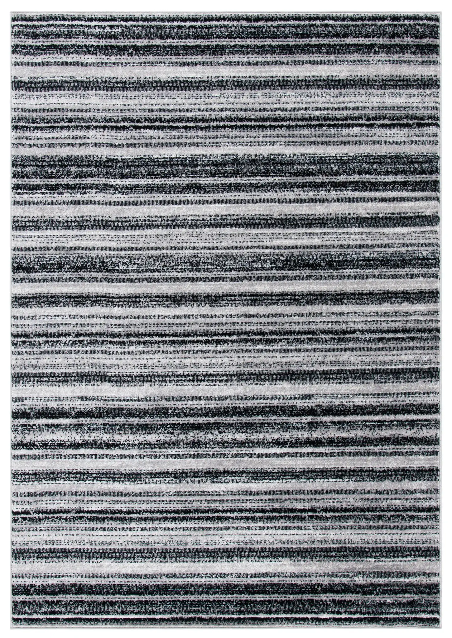 Skyler Striped Rug in Gray / Black, detail view
