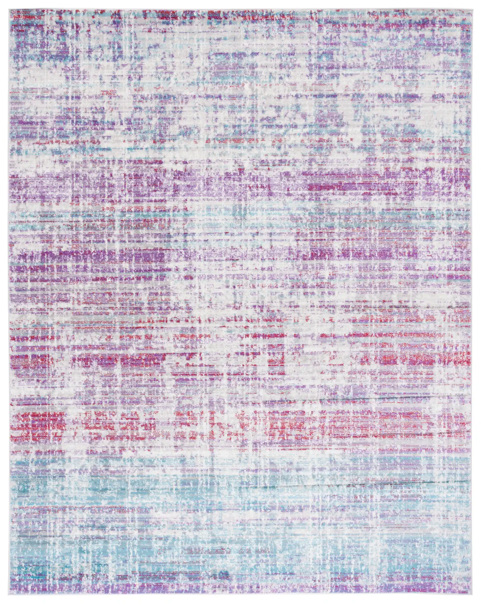 Skyler Abstract Linear Rug in Silver / Purple