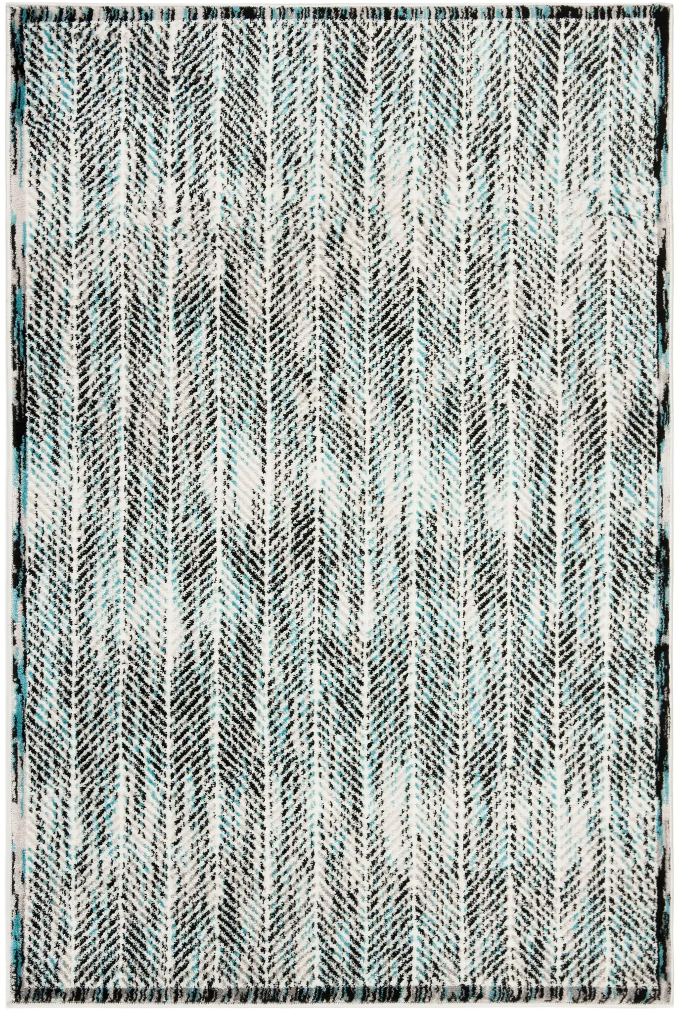 Skyler Herringbone Rug in Gray / Blue