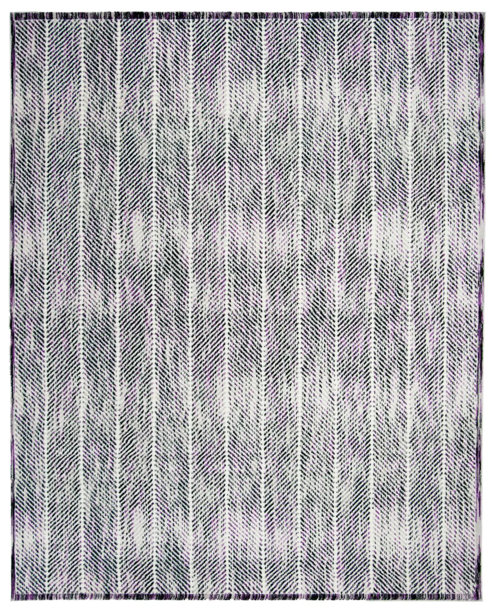 Skyler Herringbone Rug in Gray / Purple