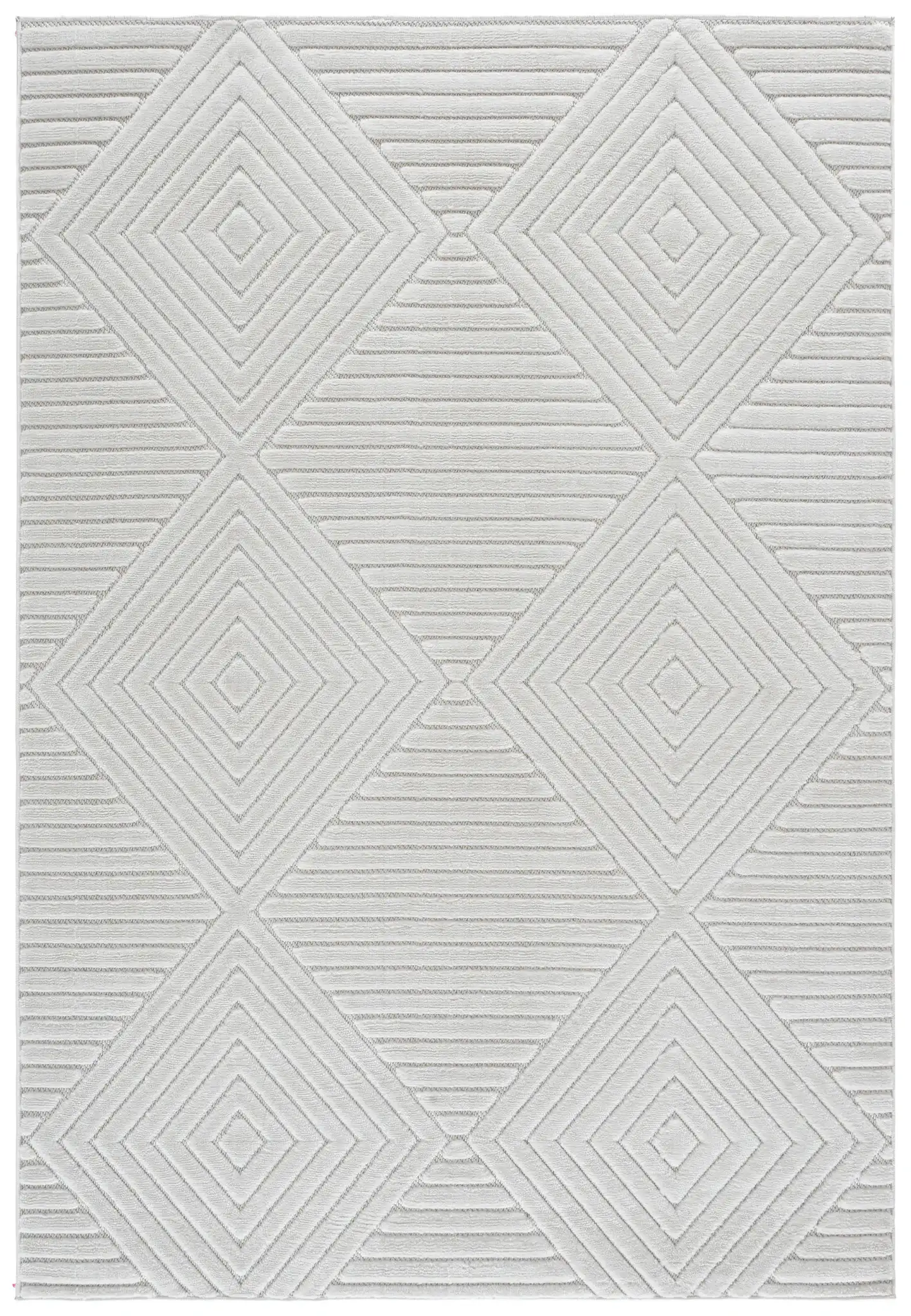 Selena Diamond Ribbed Rug in Ivory