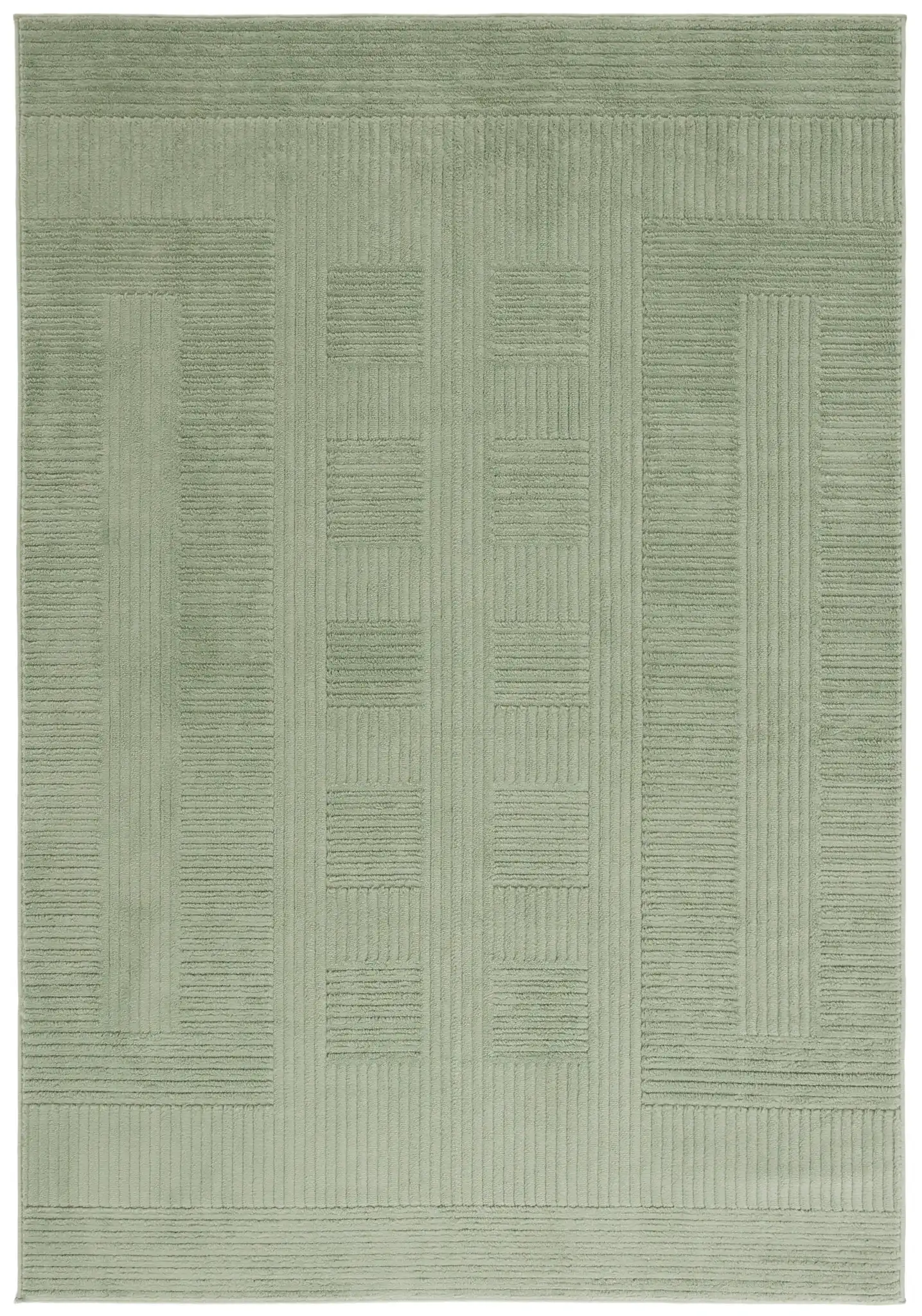 Selena Carved Geometric Rug in Green